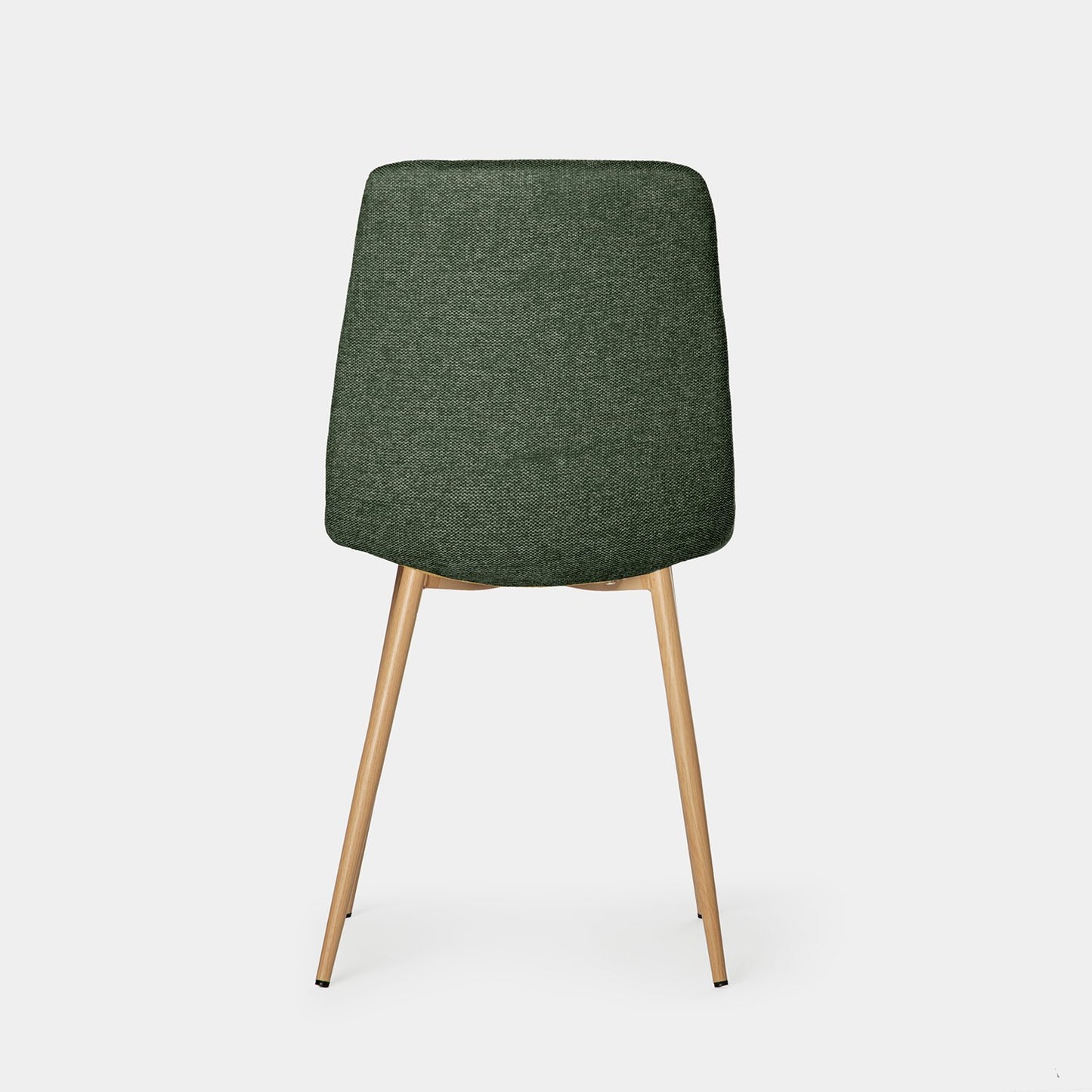 Silla de comedor tapizada verde con pata natural Ailan -  Klast