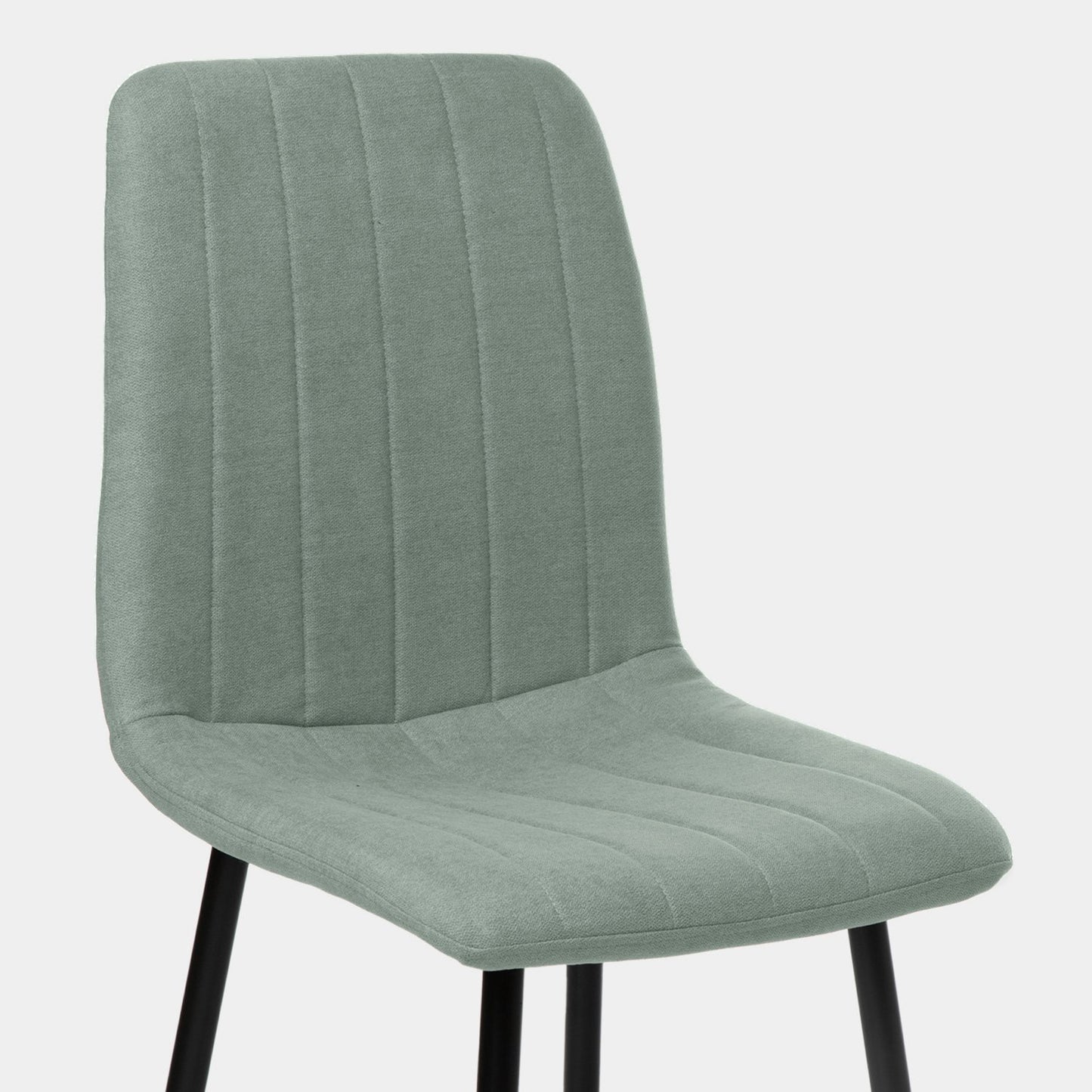 Silla de comedor tapizada verde con pata negra Robbie -  Klast