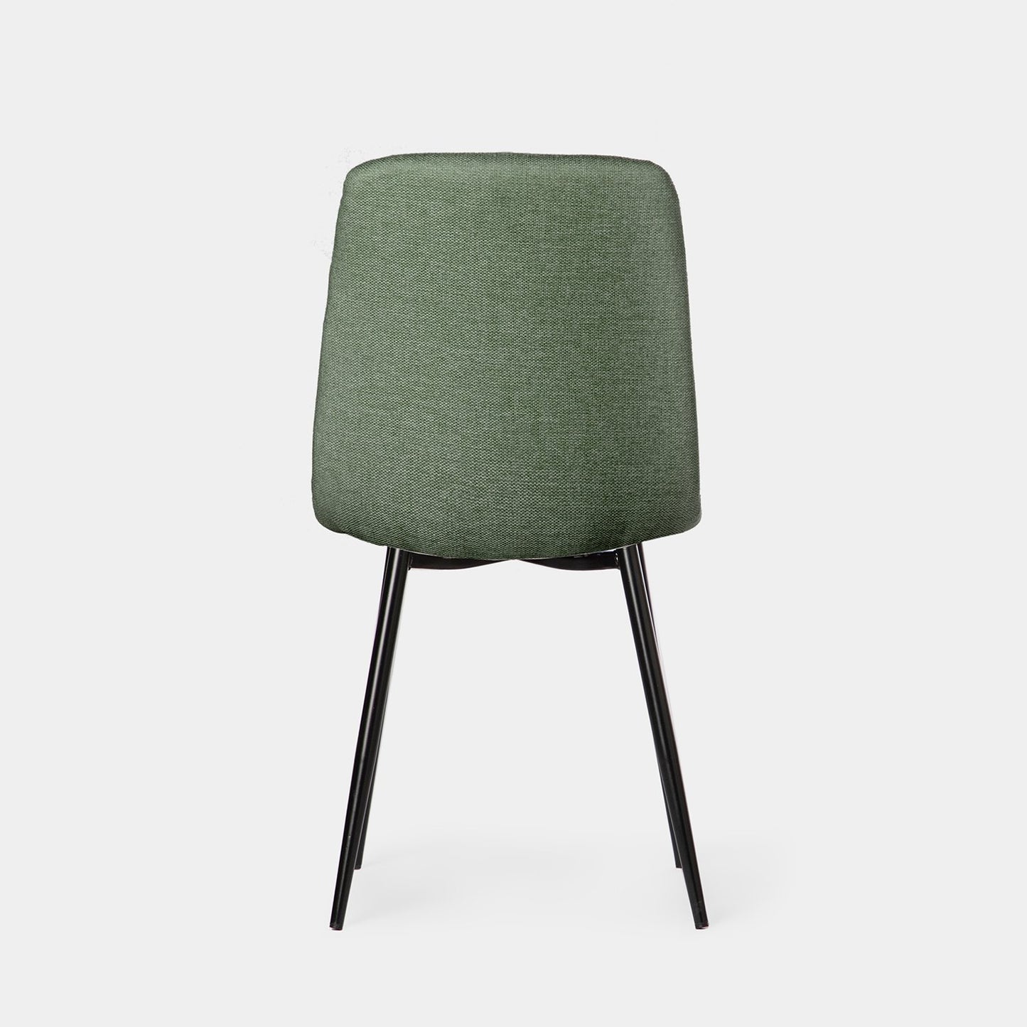 Silla de comedor tapizada verde con pata negra Ailan -  Klast