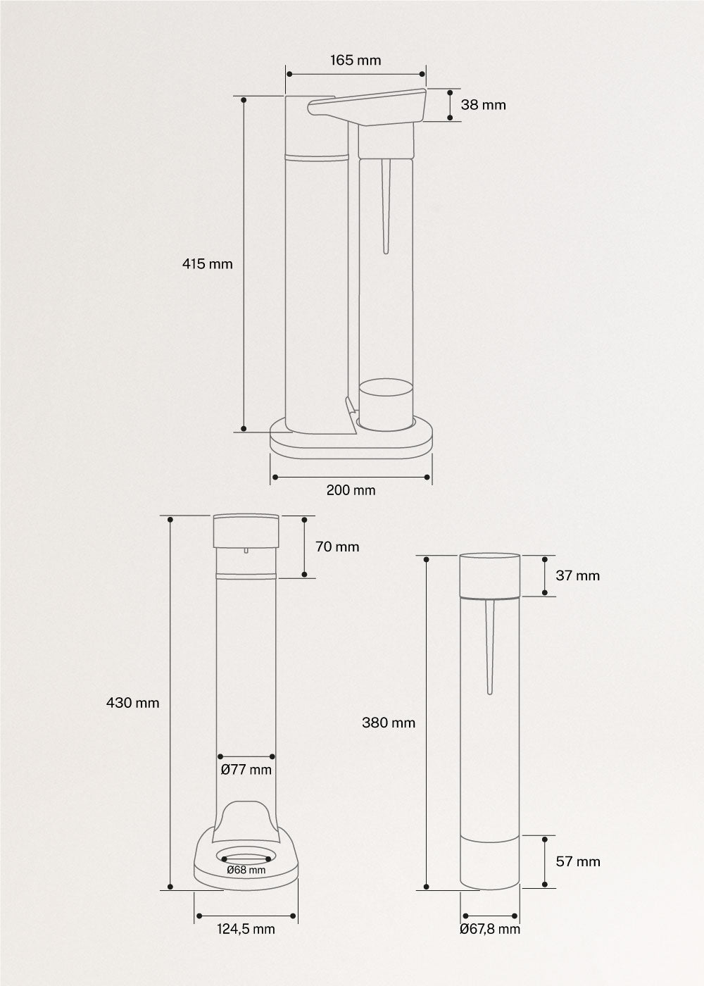 SODA MAKER STUDIO - Máquina para hacer agua con gas 1L