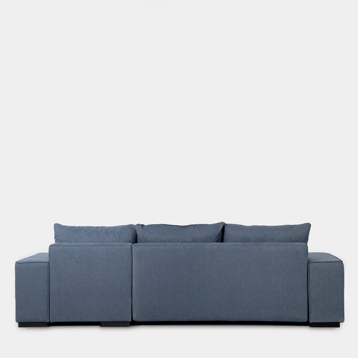 Sofá cama chaise longue derecha de 3 plazas azul Alan -  Klast