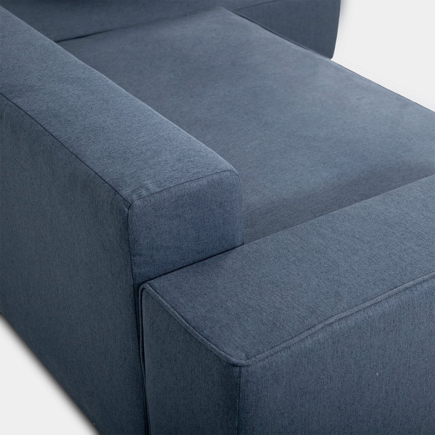 Sofá cama chaise longue derecha de 3 plazas azul Alan -  Klast