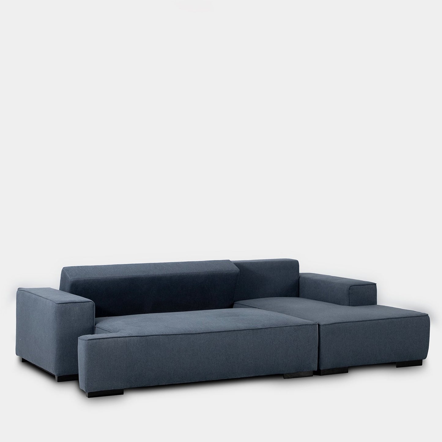 Sofá cama chaise longue derecha de 3 plazas azul Alan -  Klast