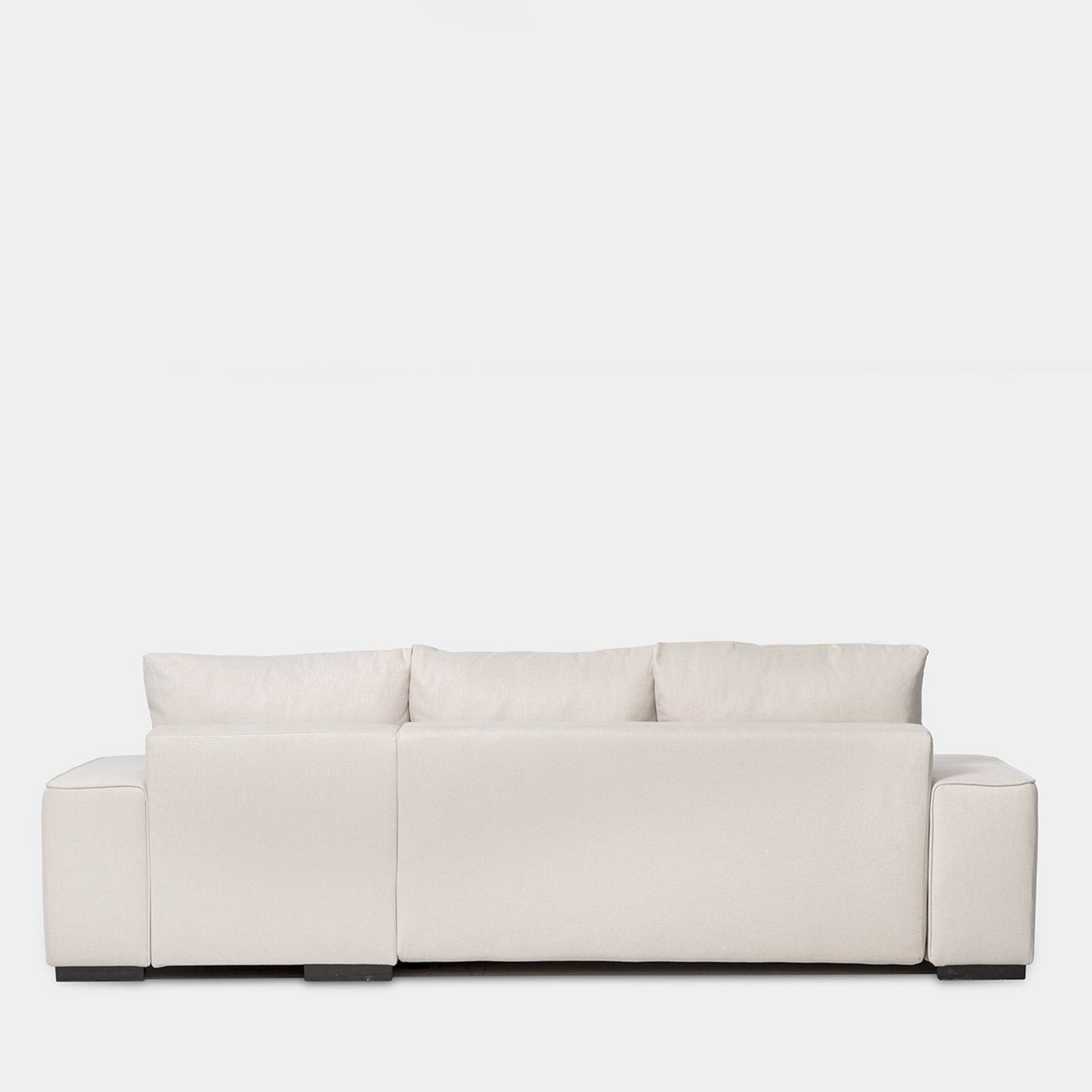 Sofá cama chaise longue derecha de 3 plazas beige Alan -  Klast