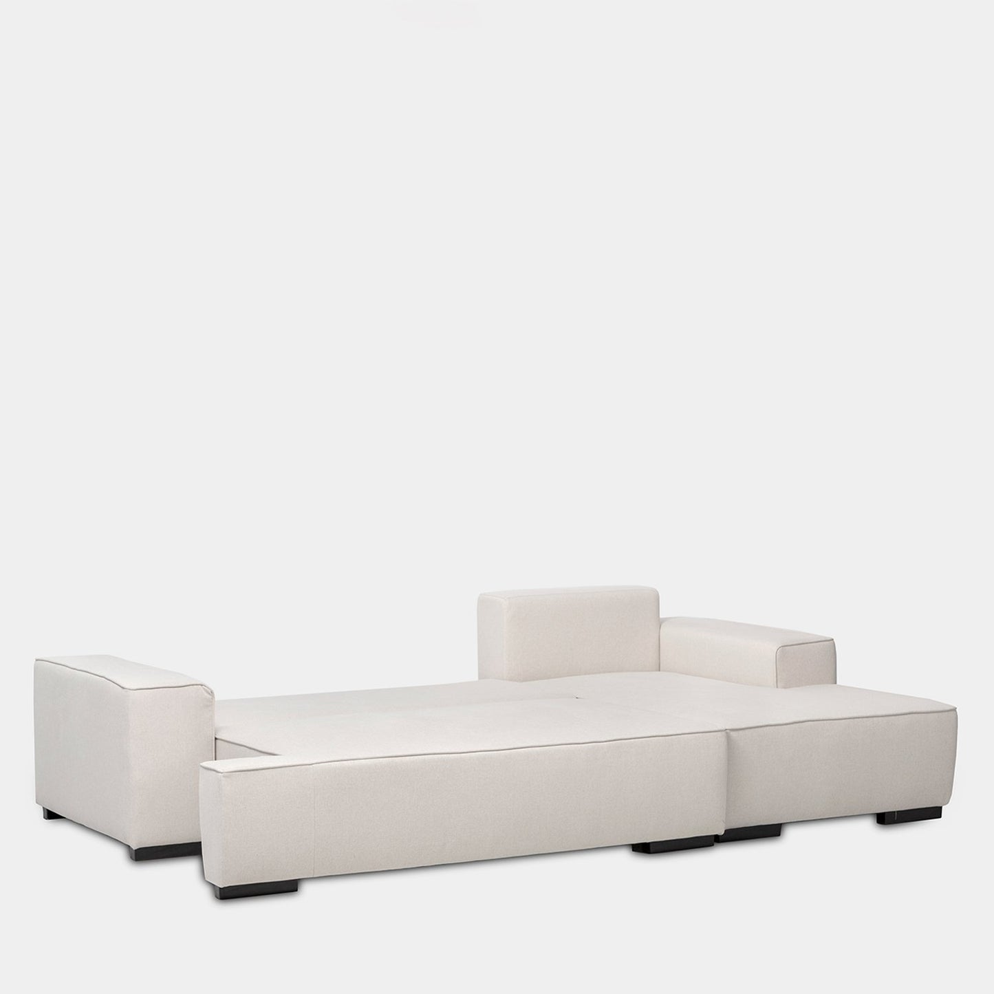 Sofá cama chaise longue derecha de 3 plazas beige Alan -  Klast