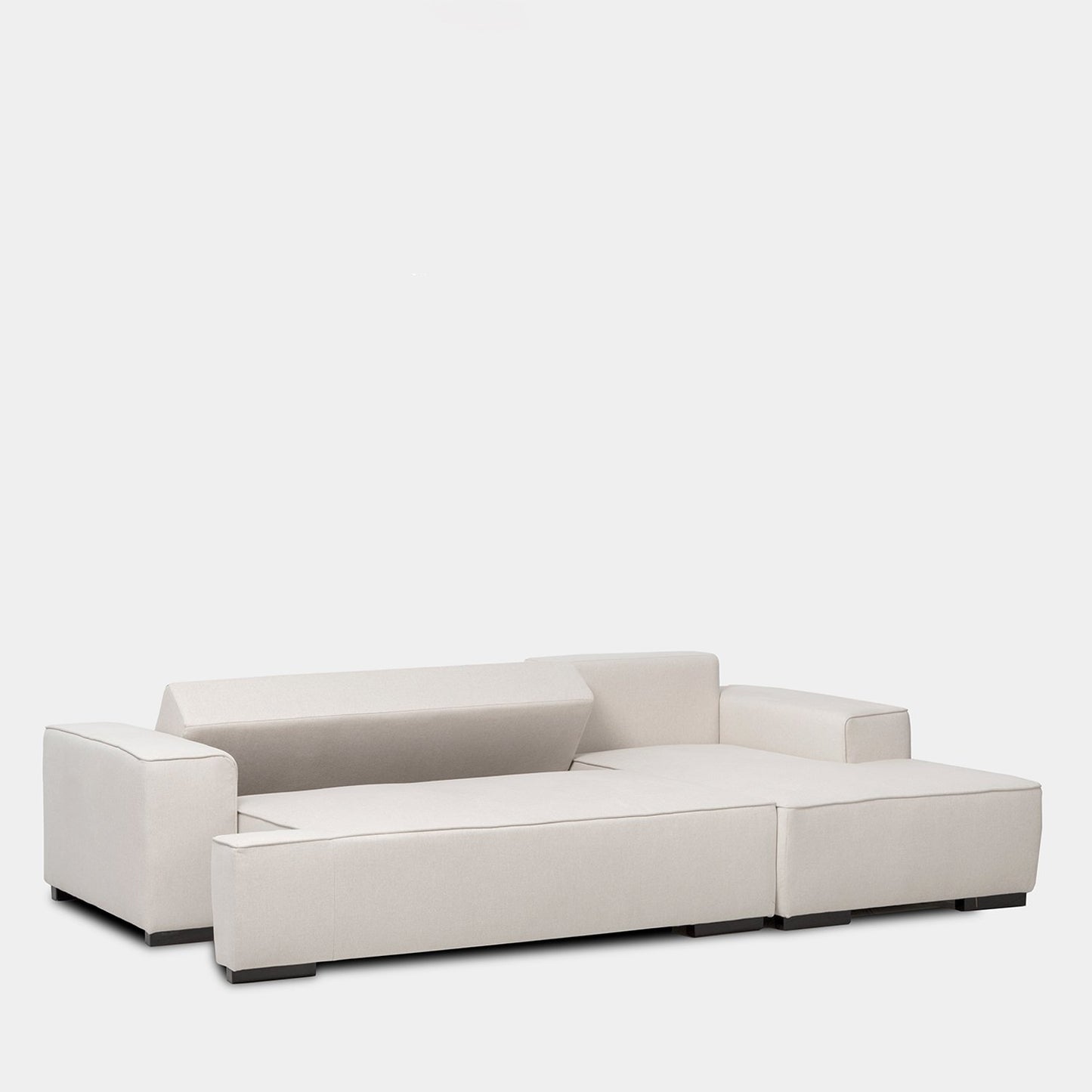 Sofá cama chaise longue derecha de 3 plazas beige Alan -  Klast