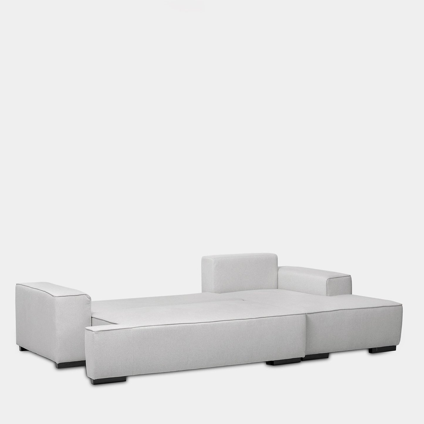 Sofá cama chaise longue derecha de 3 plazas gris Alan -  Klast