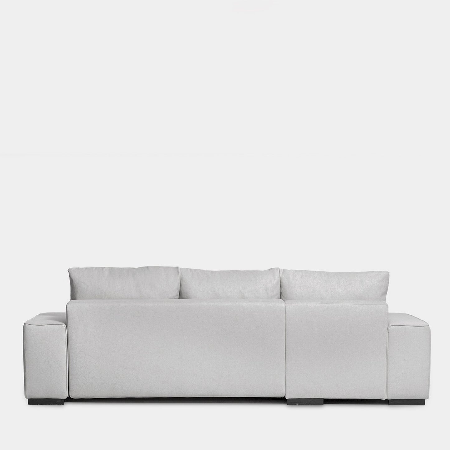 Sofá cama chaise longue derecha de 3 plazas gris Alan -  Klast