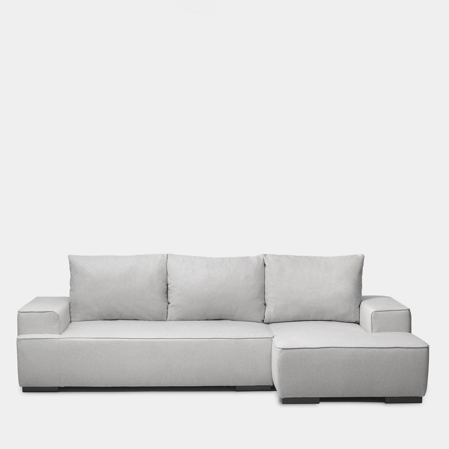 Sofá cama chaise longue derecha de 3 plazas gris Alan -  Klast