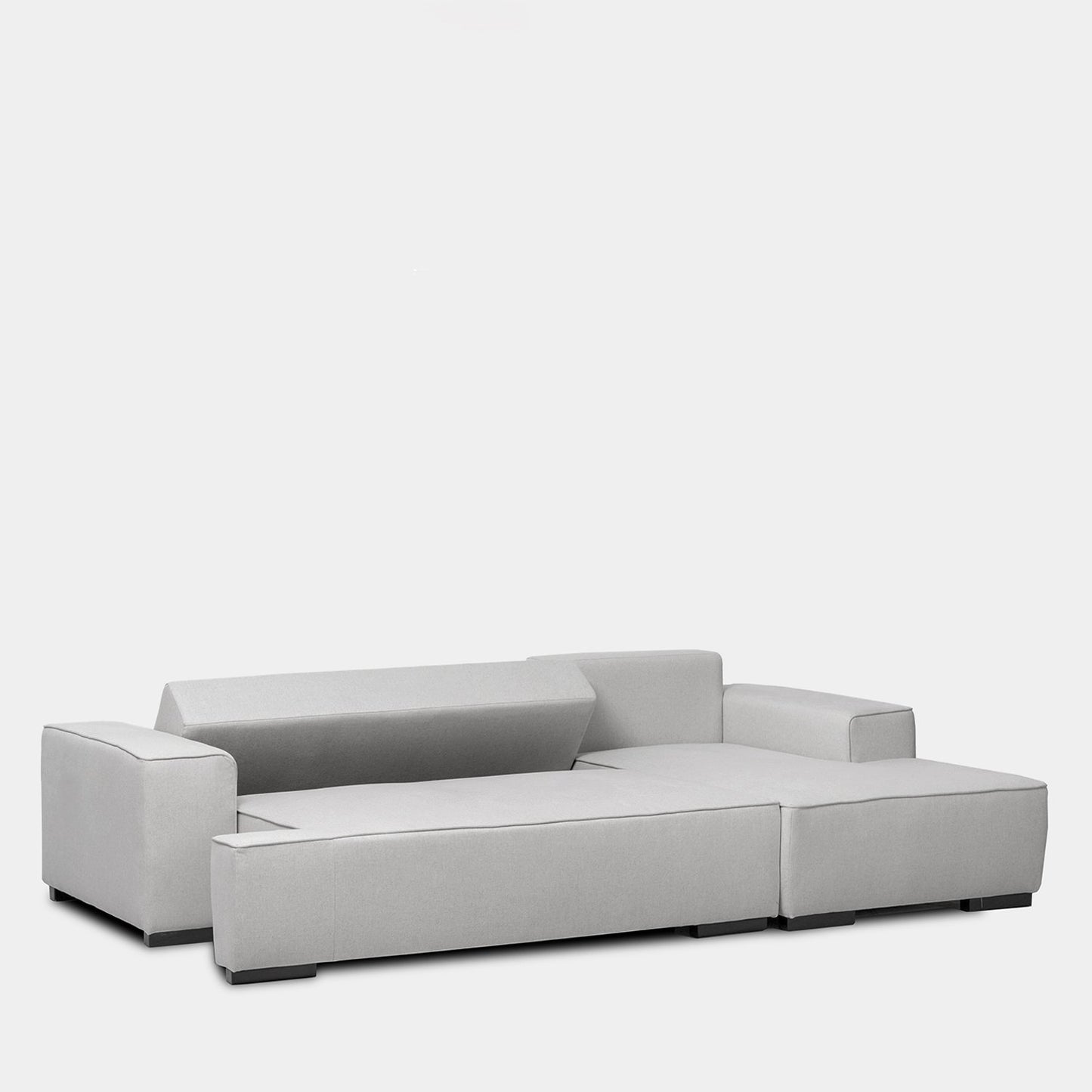 Sofá cama chaise longue derecha de 3 plazas gris Alan -  Klast