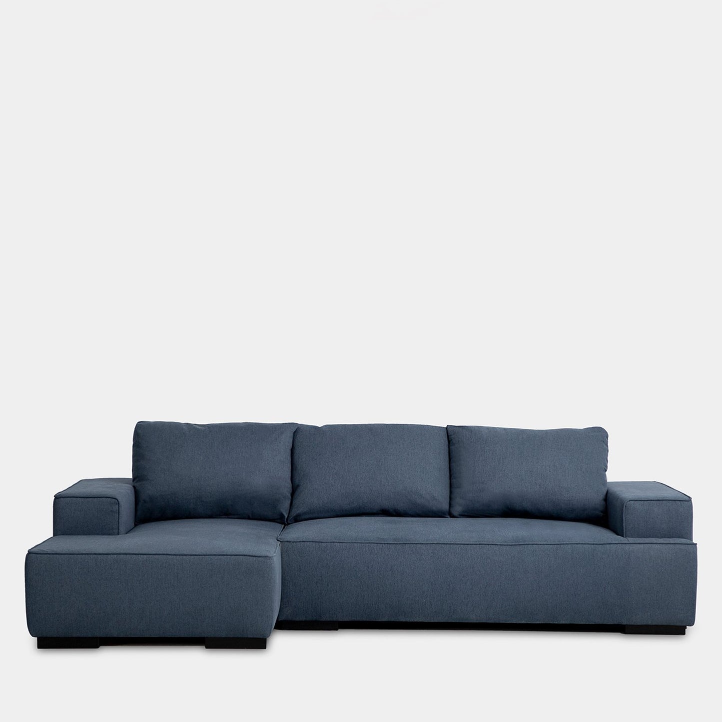 Sofá cama chaise longue izquierda de 3 plazas azul Alan -  Klast