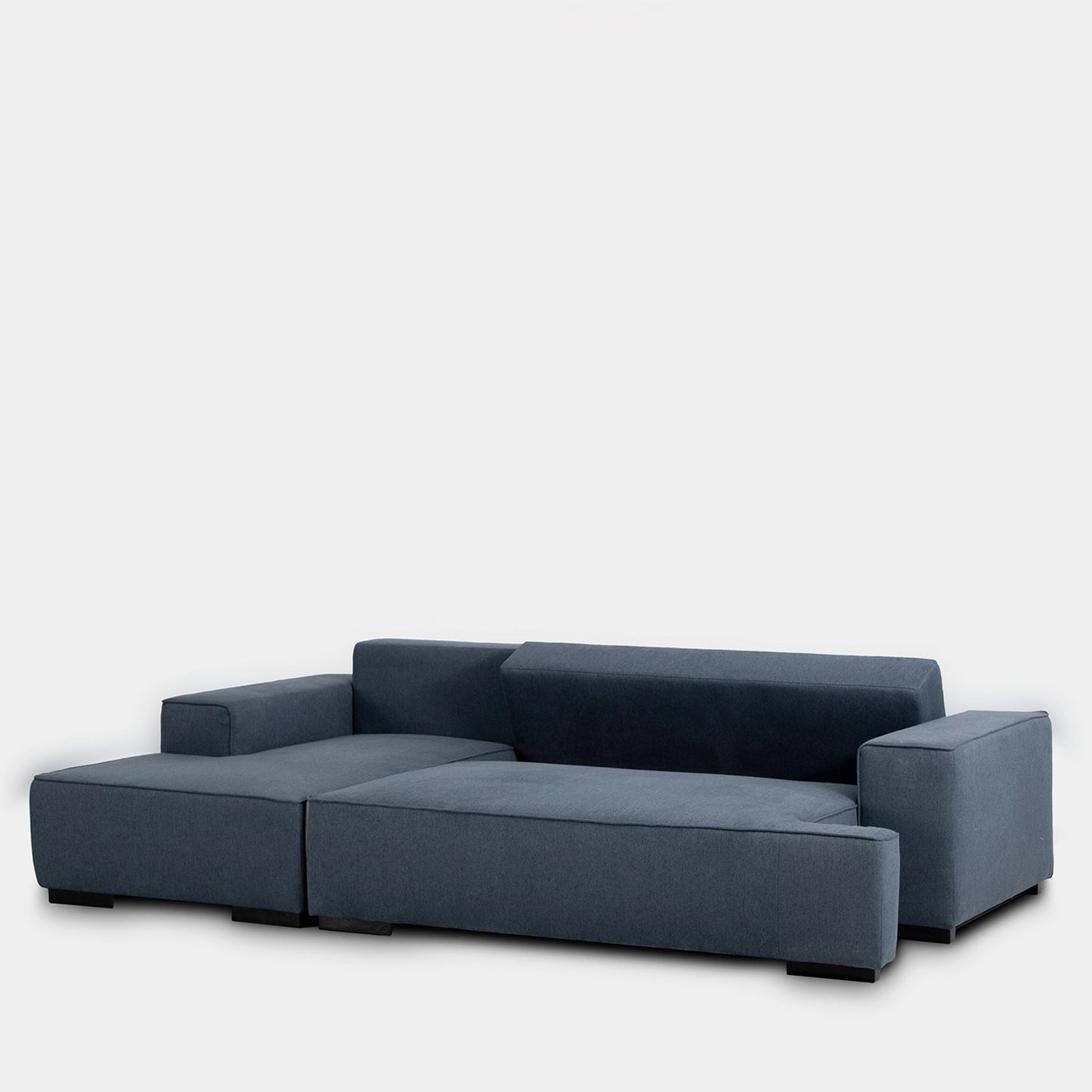 Sofá cama chaise longue izquierda de 3 plazas azul Alan -  Klast