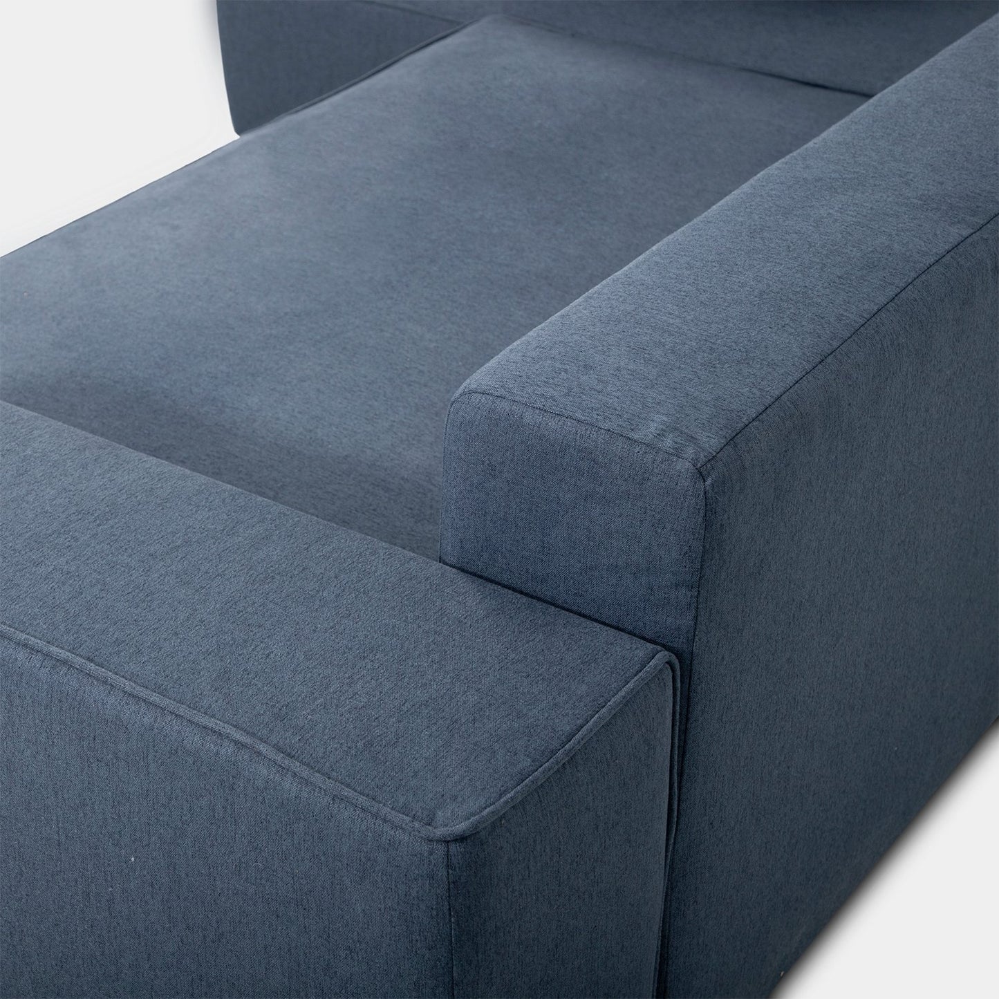 Sofá cama chaise longue izquierda de 3 plazas azul Alan -  Klast