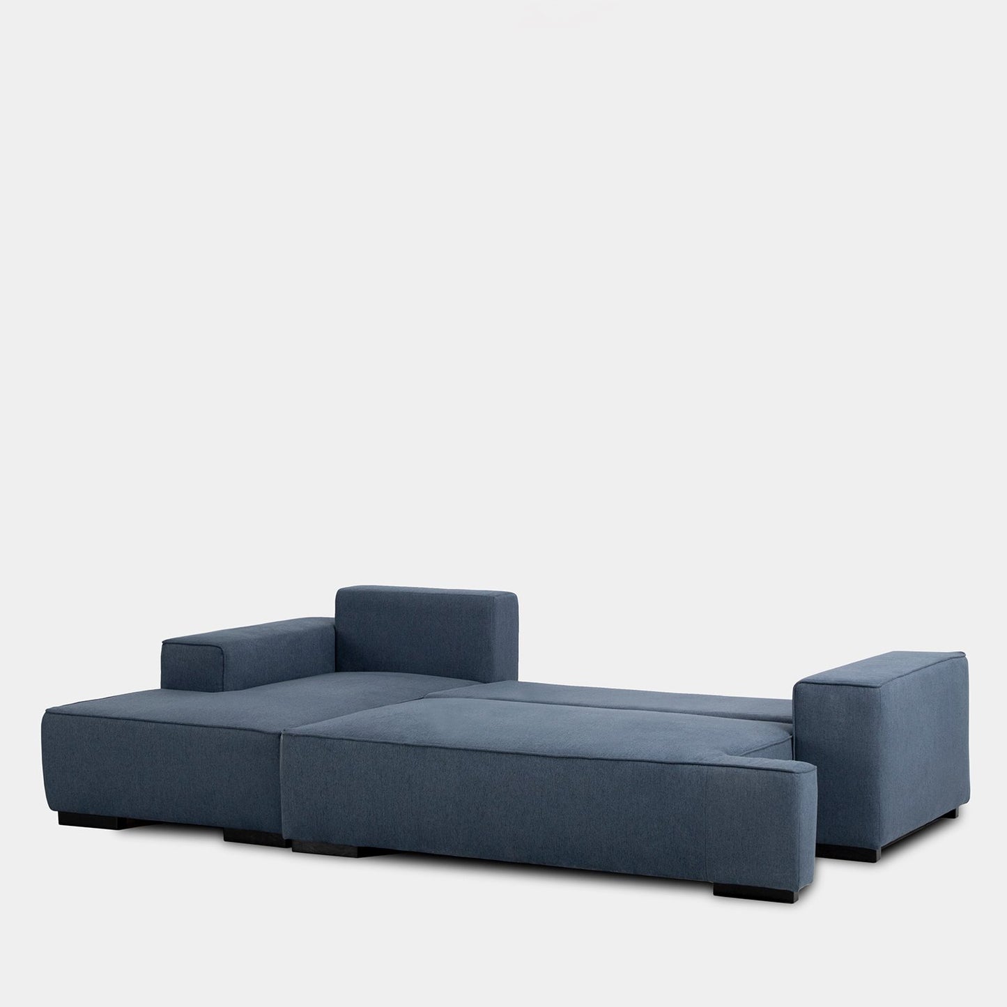 Sofá cama chaise longue izquierda de 3 plazas azul Alan -  Klast