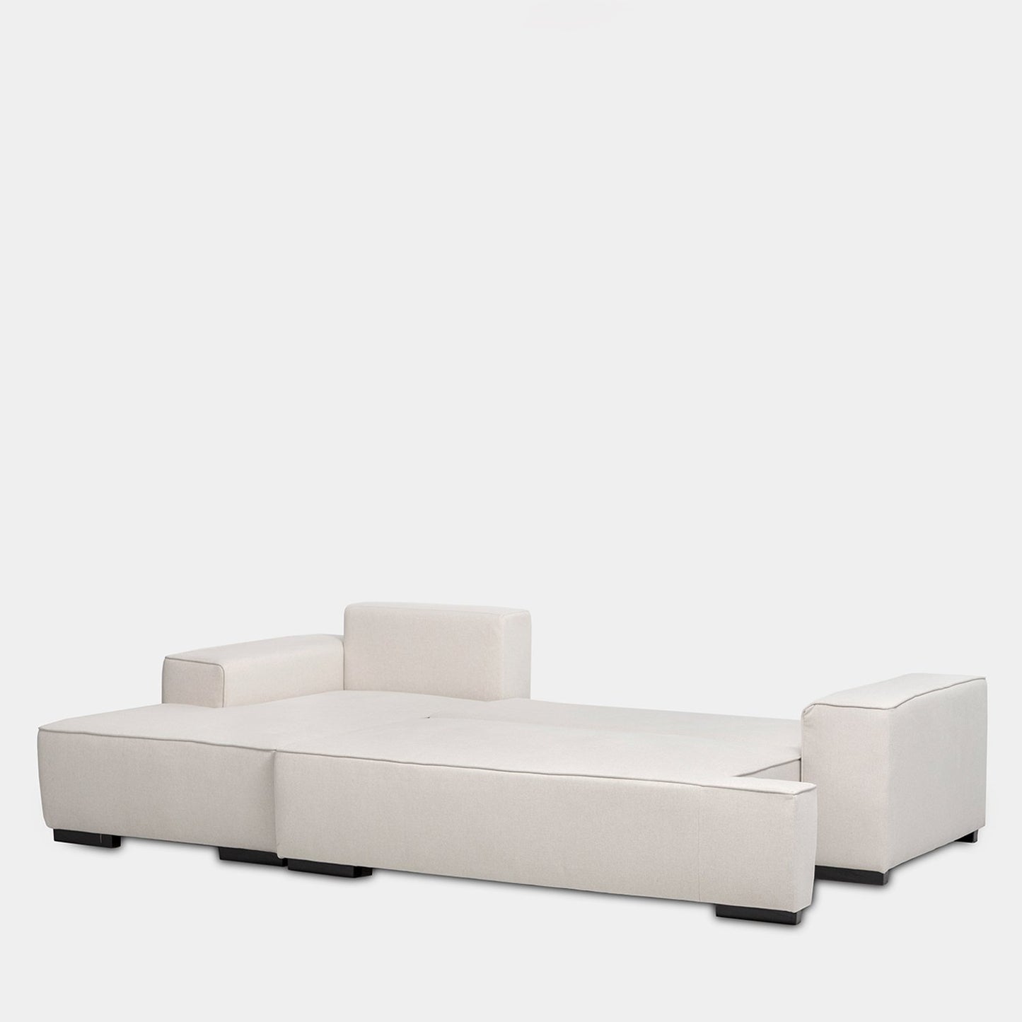 Sofá cama chaise longue izquierda de 3 plazas beige Alan -  Klast