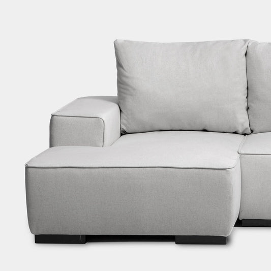 Sofá cama chaise longue izquierda de 3 plazas gris Alan -  Klast