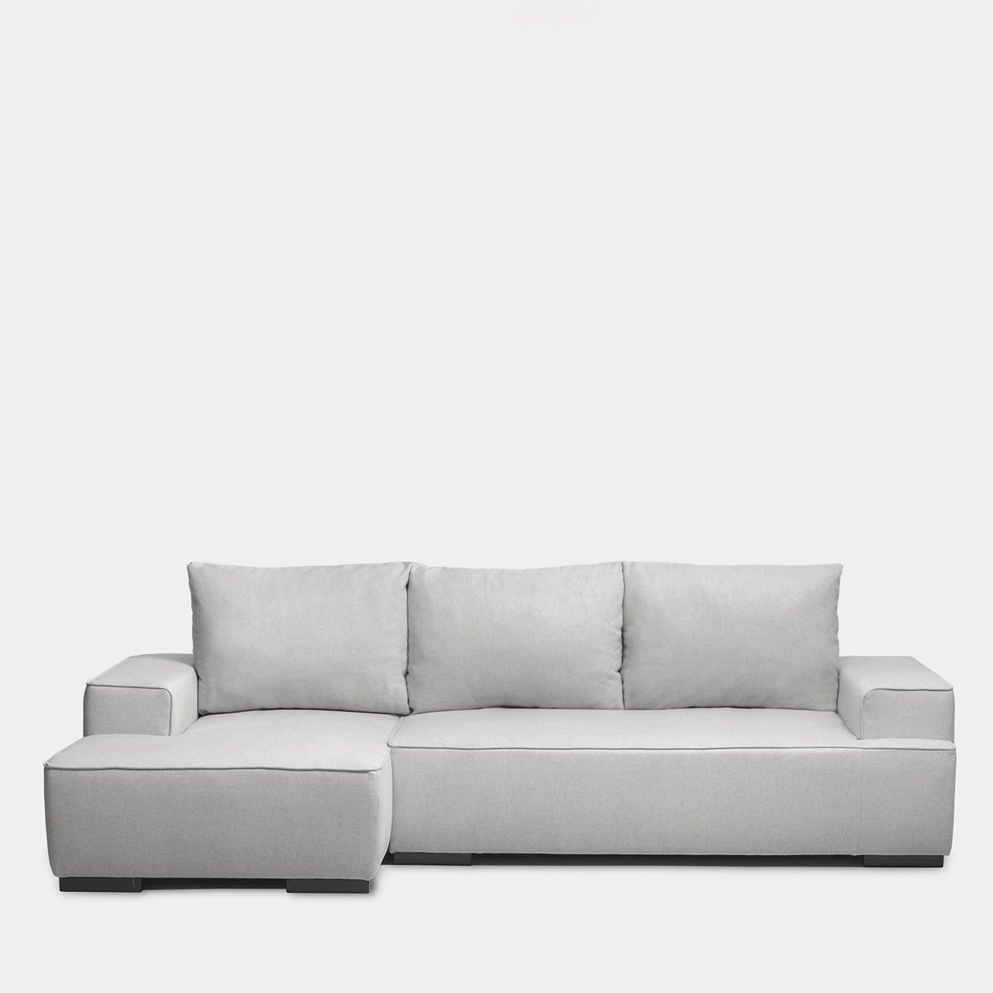 Sofá cama chaise longue izquierda de 3 plazas gris Alan -  Klast