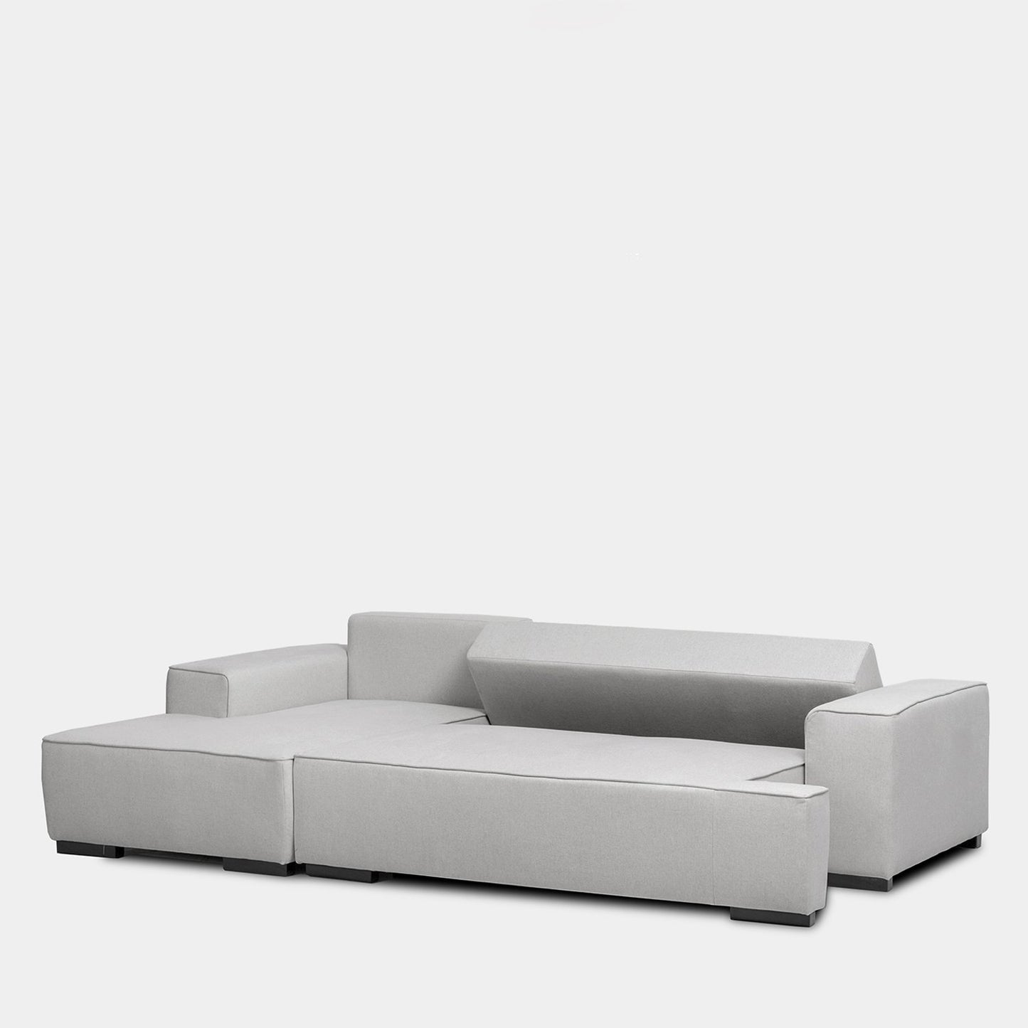 Sofá cama chaise longue izquierda de 3 plazas gris Alan -  Klast