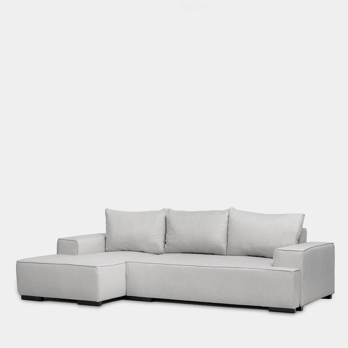 Sofá cama chaise longue izquierda de 3 plazas gris Alan -  Klast