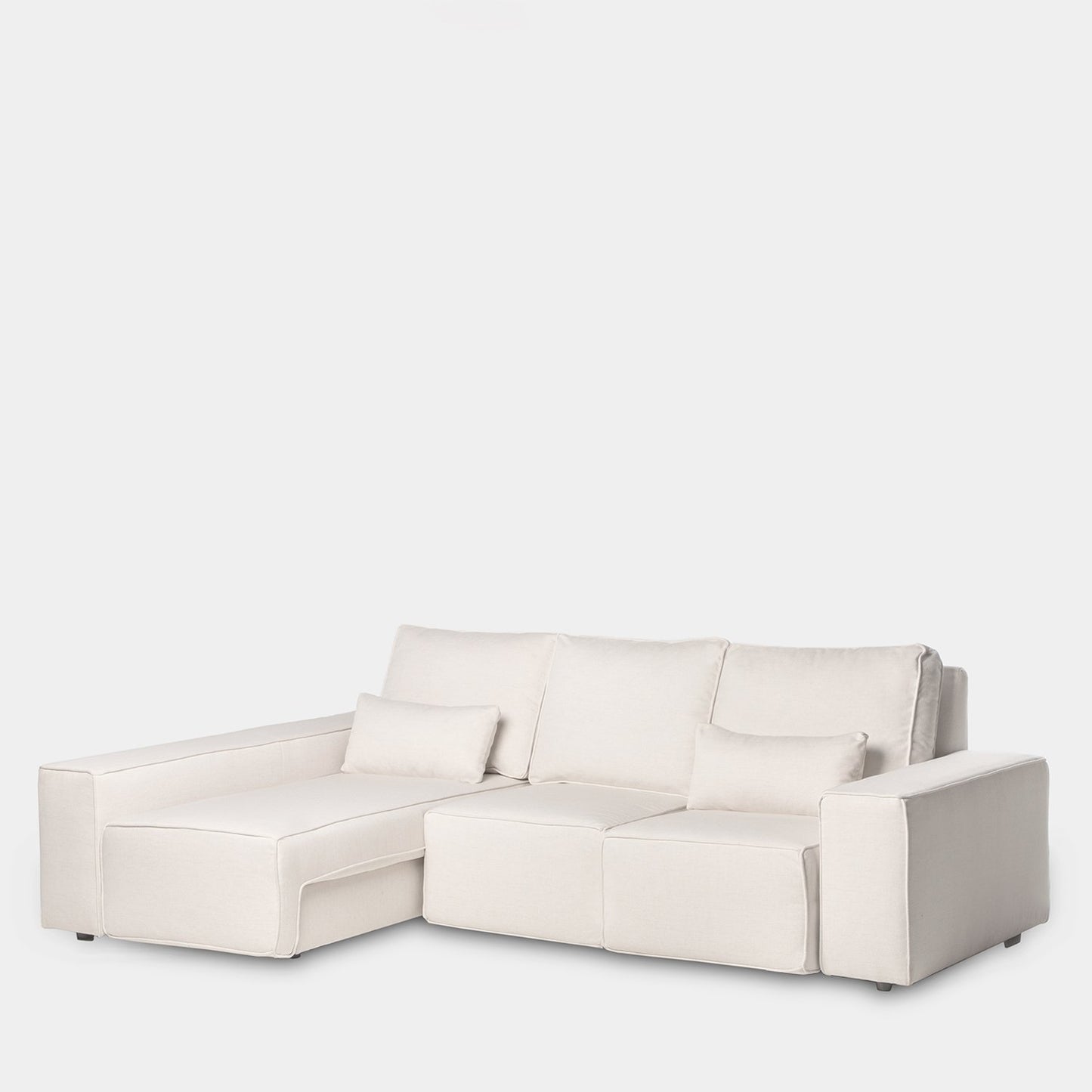 Sofá chaise longue izquierda de 3 plazas beige Jasper -  Klast