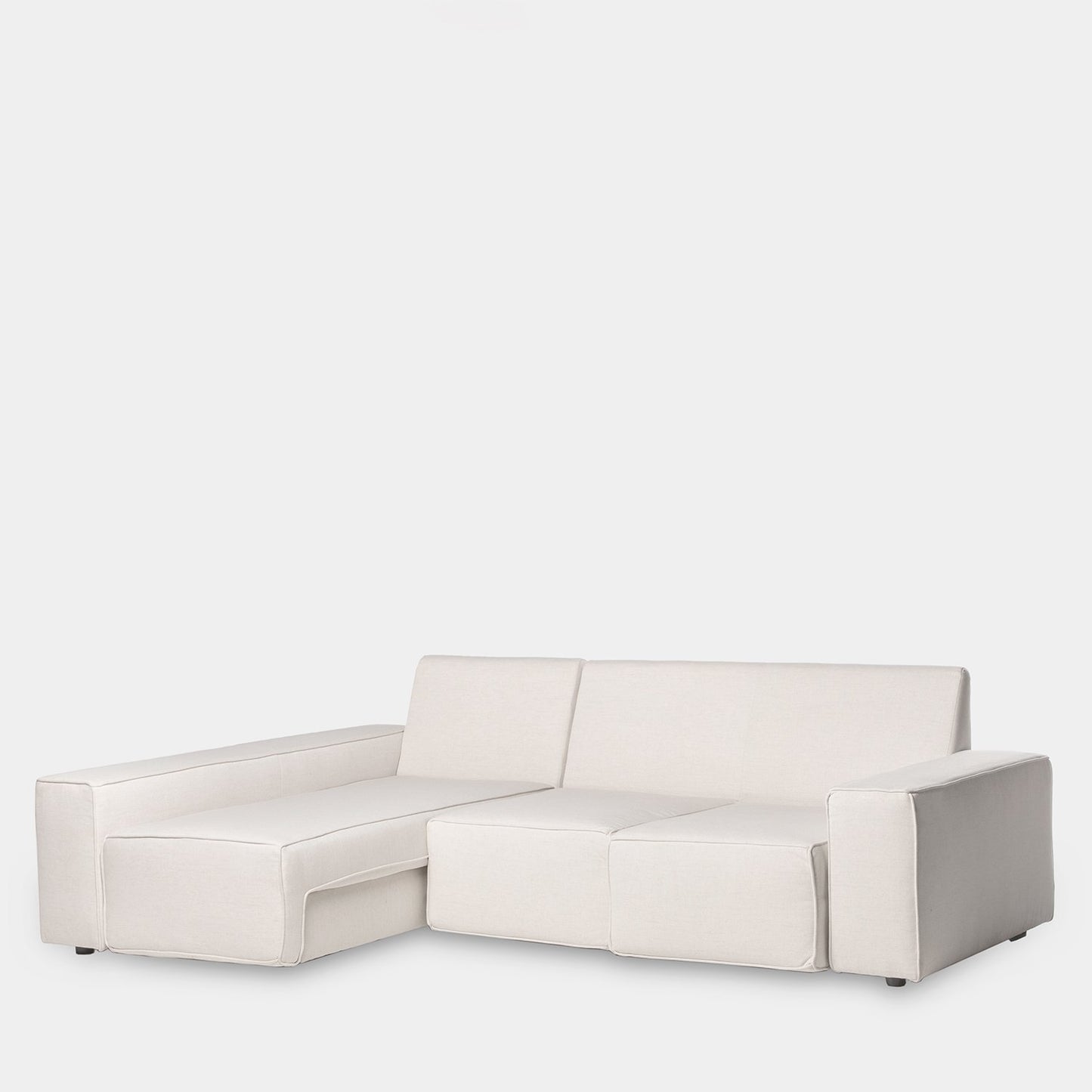 Sofá chaise longue izquierda de 3 plazas beige Jasper -  Klast