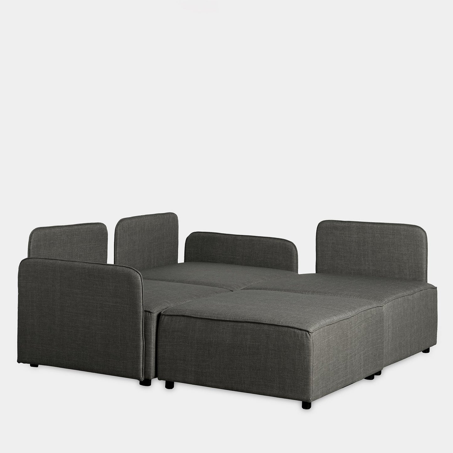 Sofá modular de 3 plazas con chaise longue reverisible gris Moure -  Klast