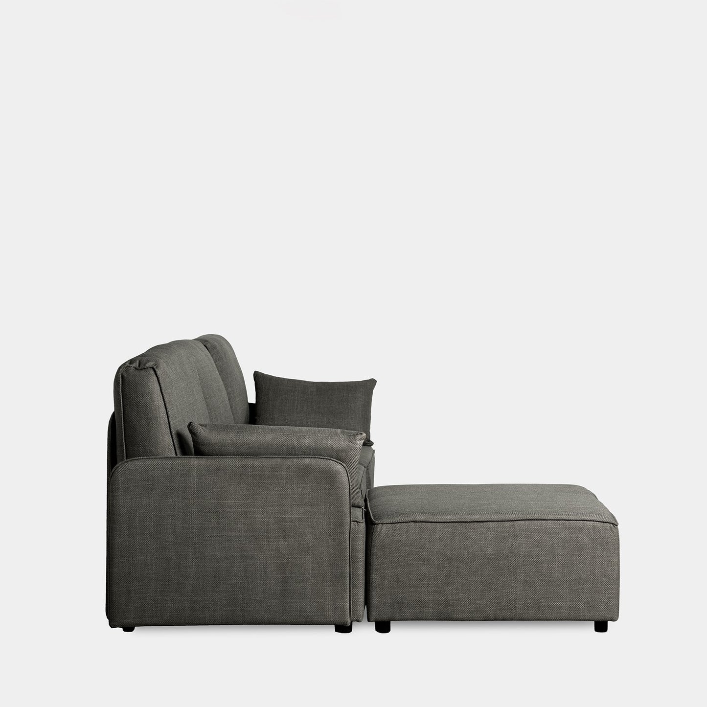 Sofá modular de 3 plazas con chaise longue reverisible gris Moure -  Klast