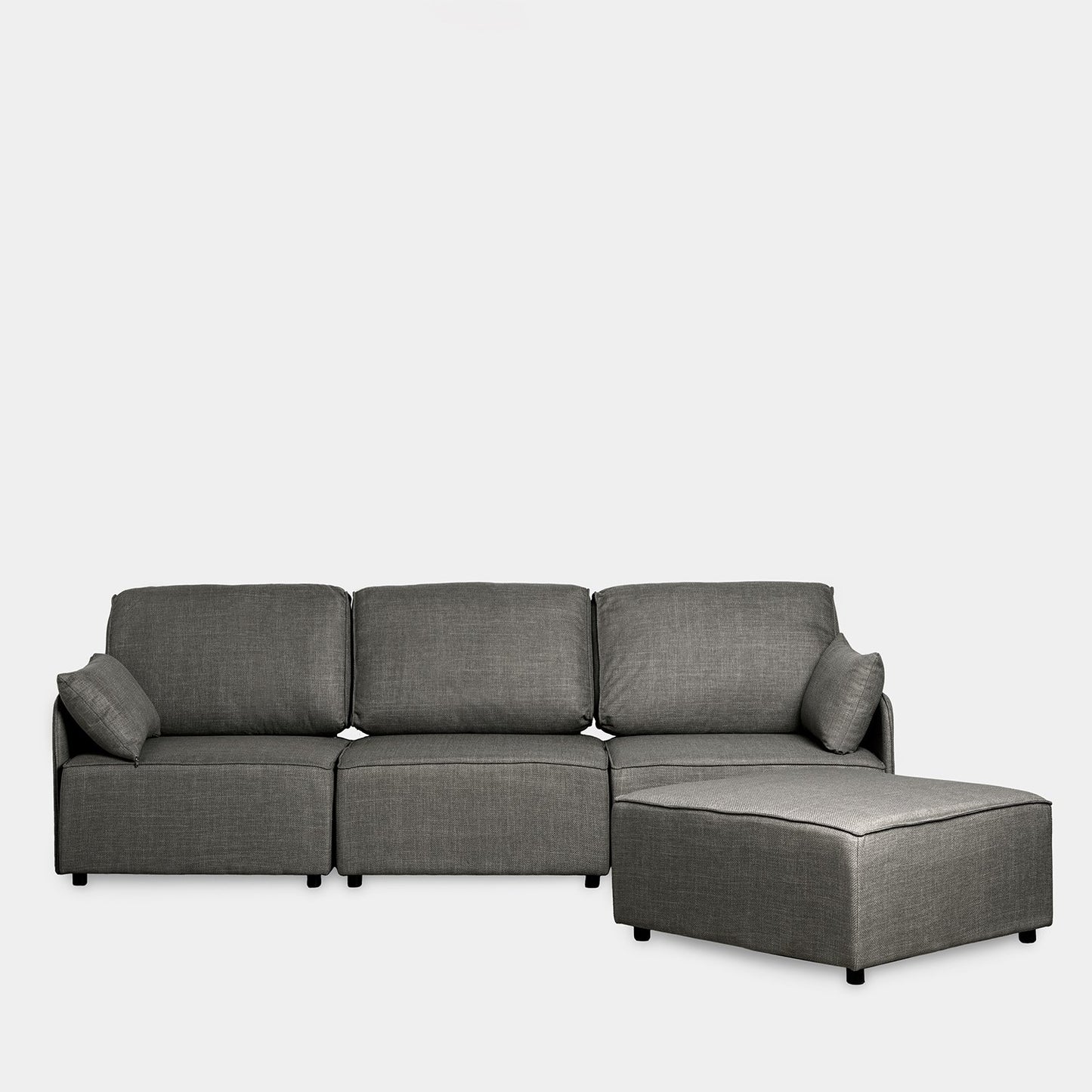 Sofá modular de 3 plazas con chaise longue reverisible gris Moure -  Klast