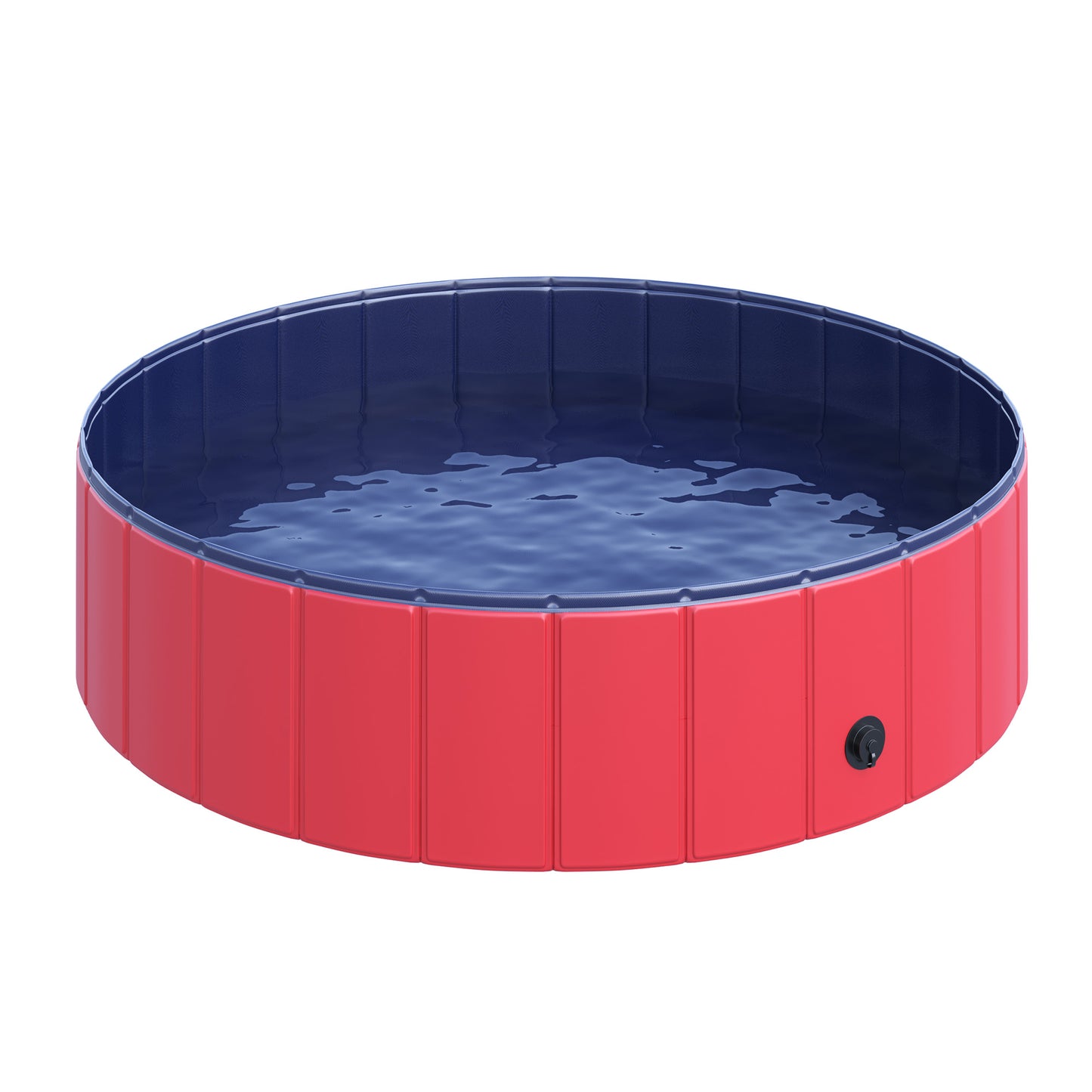 PawHut Piscina Plegable para Perros Gatos Ø120x30 cm Bañera Portátil para Mascotas PVC Antideslizante Múltiples Usos para Interiores y Exteriores Rojo