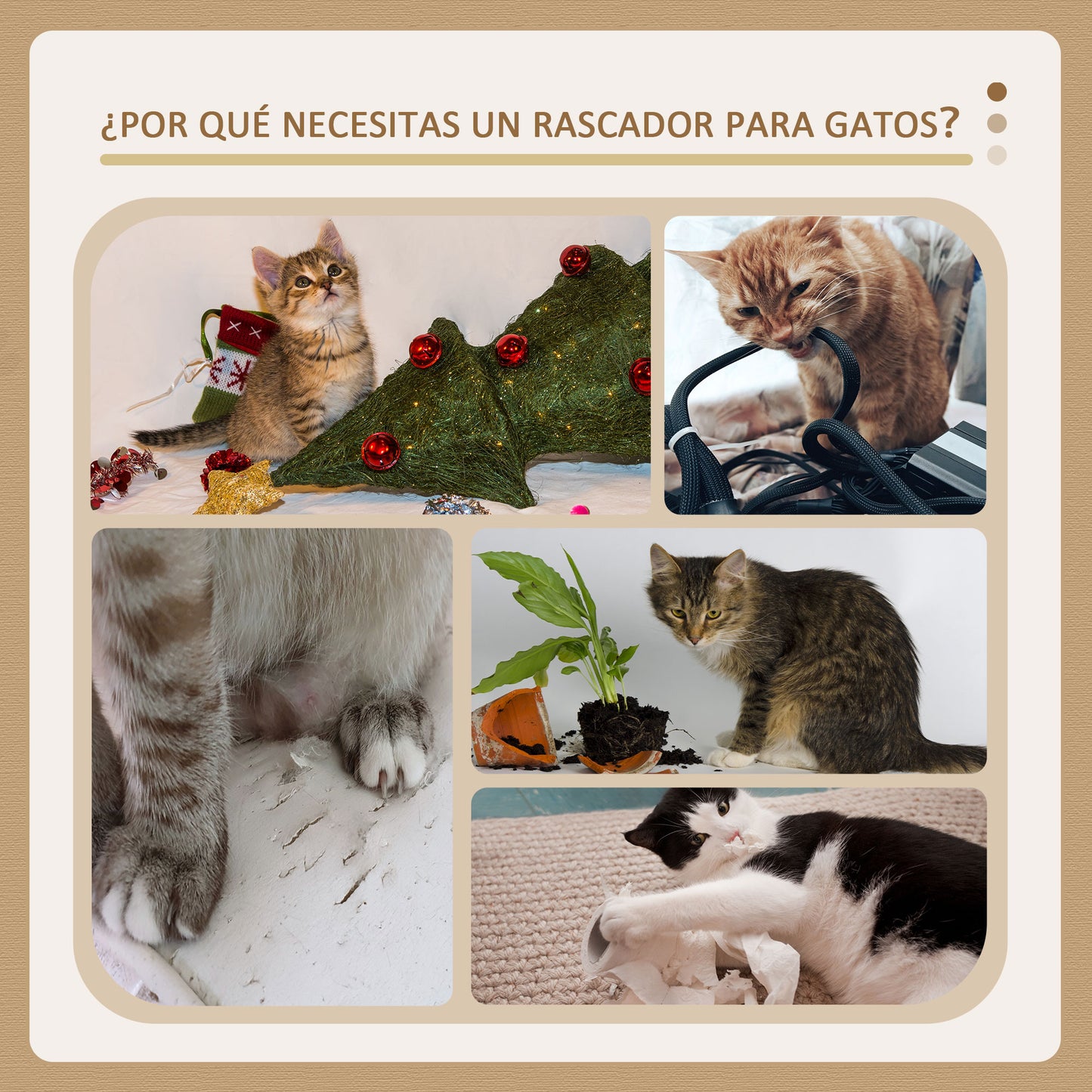 PawHut Árbol Rascador para Gatos Grande 70x40x152 cm Torre para Gatos con Múltiples Plataformas Juguete Colgante Cueva Espaciosa Hamaca Suave Postes para Gatos Dormir y Jugar Beige