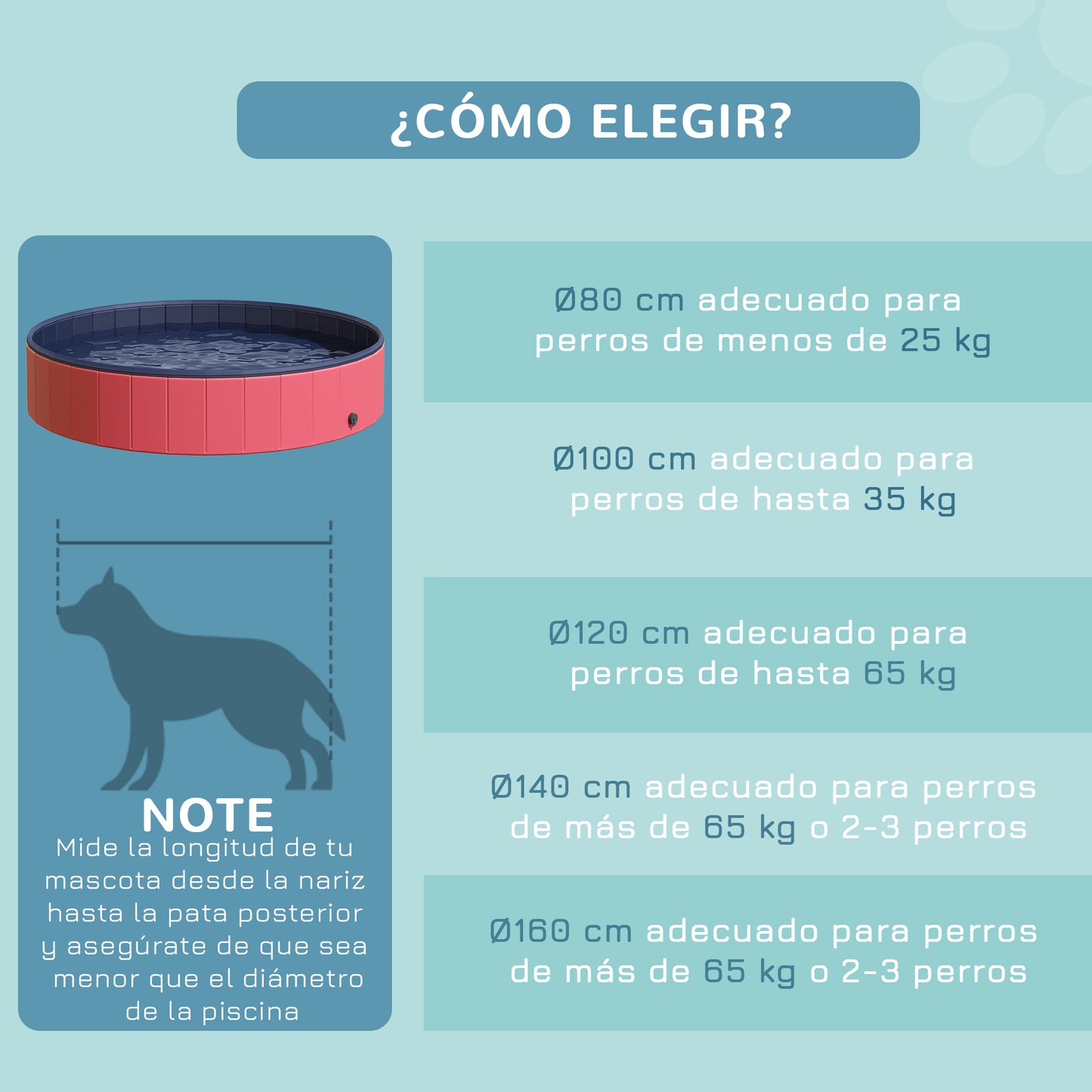 PawHut Piscina Plegable para Perros Gatos Ø160x30 cm Bañera Portátil para Mascotas PVC Antideslizante Múltiples Usos para Interiores y Exteriores Rojo