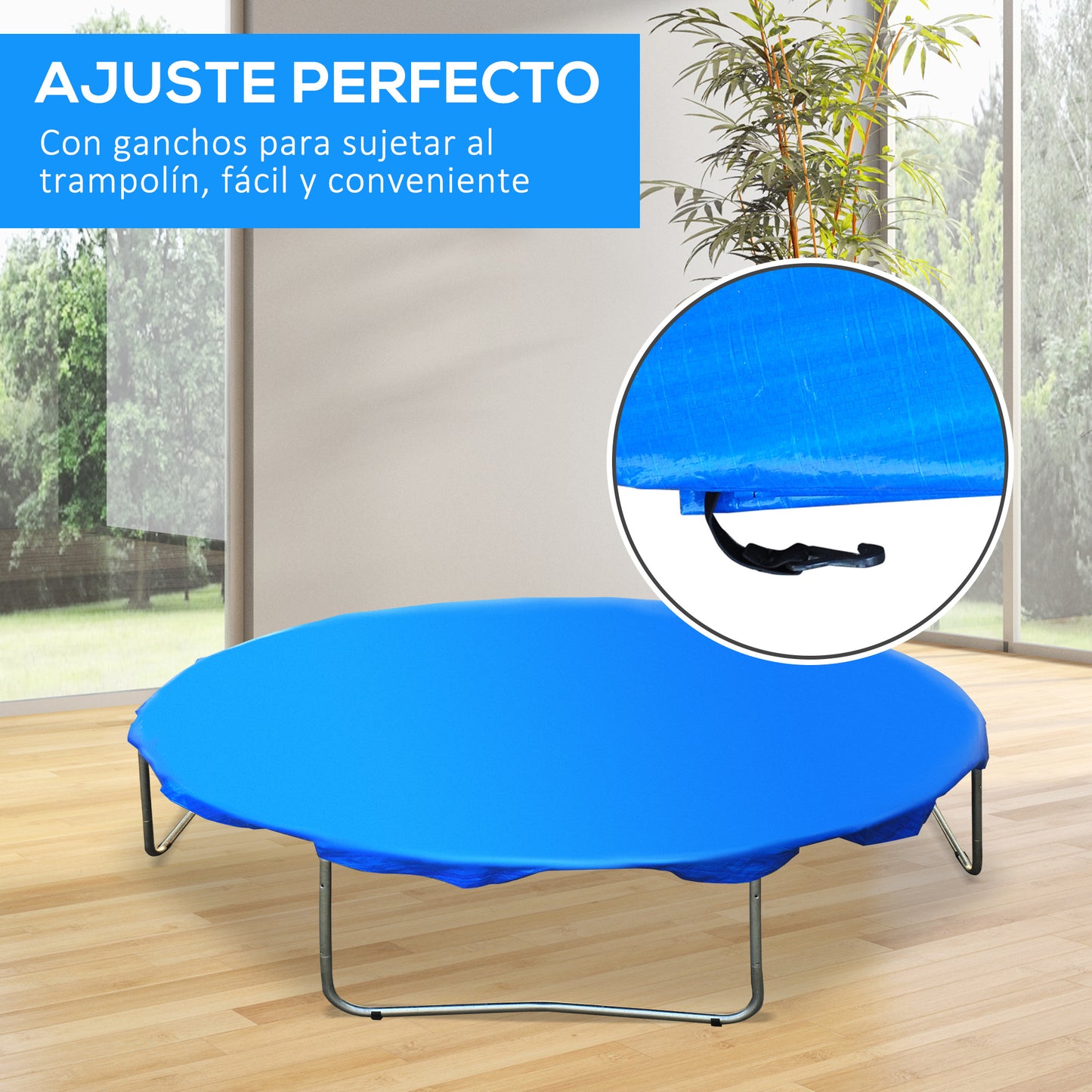 Homcom - Funda proteccion impermeable para cama elástica trampolines, diámetro ø 366cm, color azul