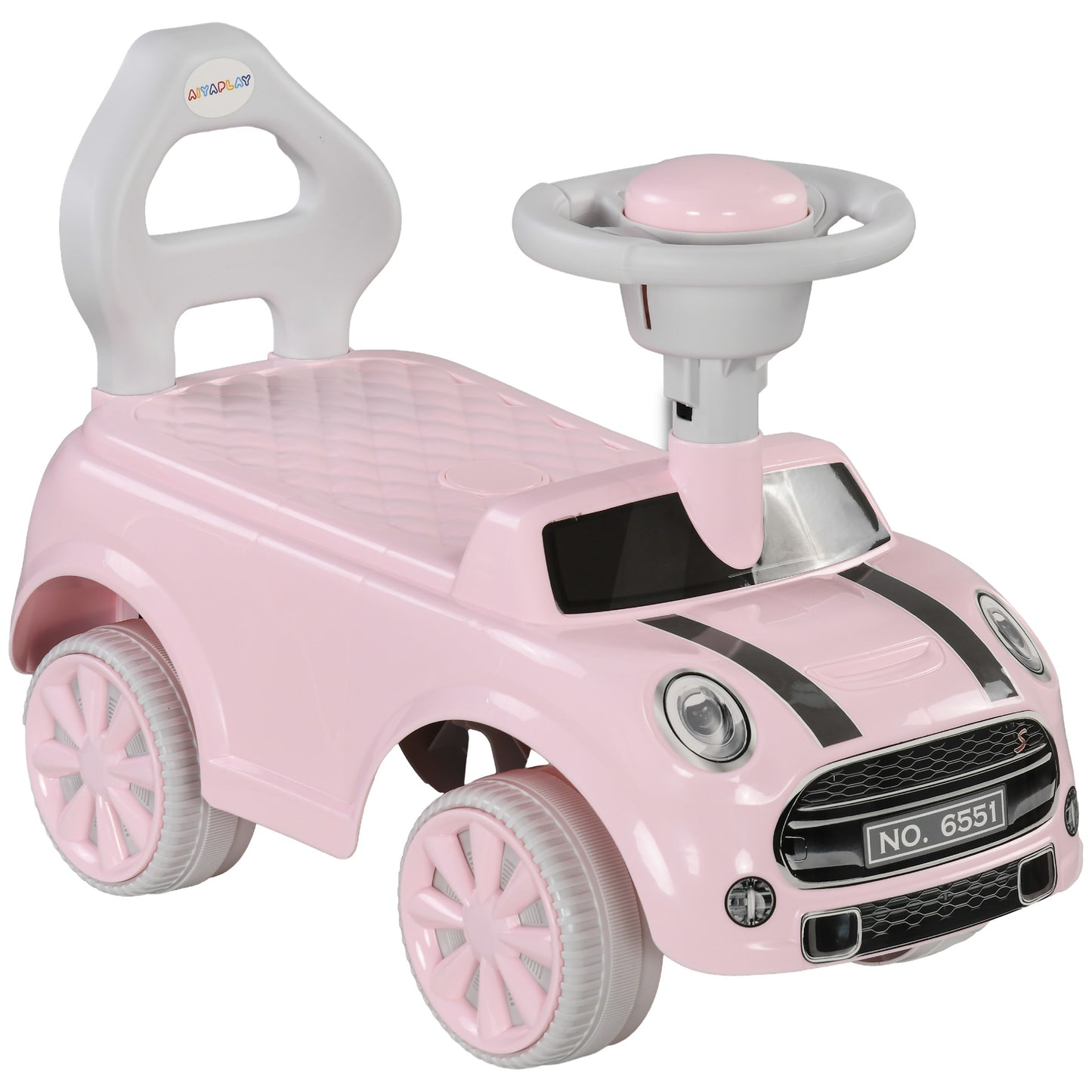 AIYAPLAY Correpasillos para Bebés de 18 a 36 Meses Coche Correpasillos con Volante Bocina y Sistema de Antivuelco Carga 25 kg 53x25x35 cm Rosa