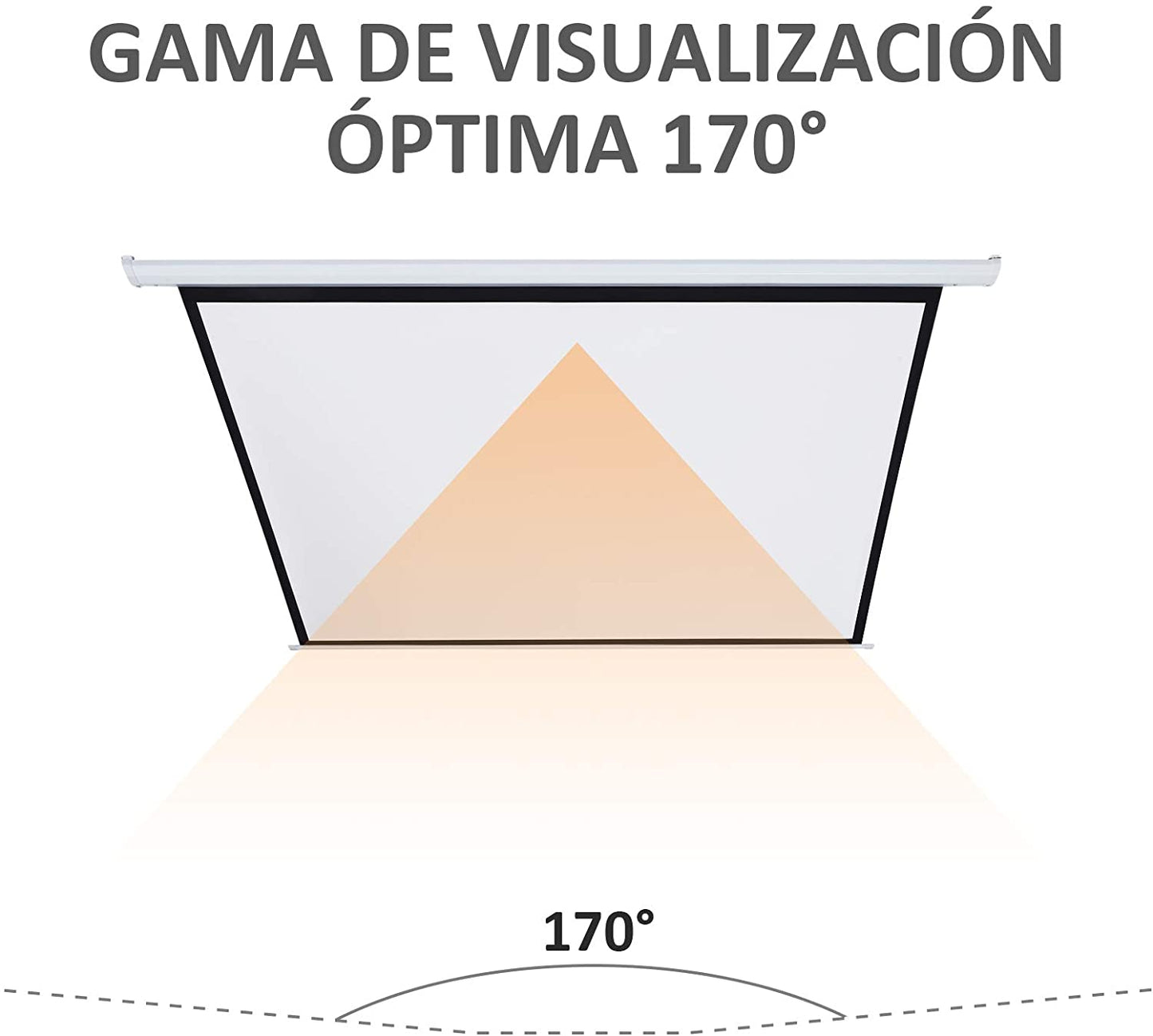 HOMCOM Pantalla del Proyector Eléctrica Portátil Universal Pantalla para Proyección Motorizada 84" 4:3 con Control Remoto Cine en Casa Presentaciones Colgada de Pared