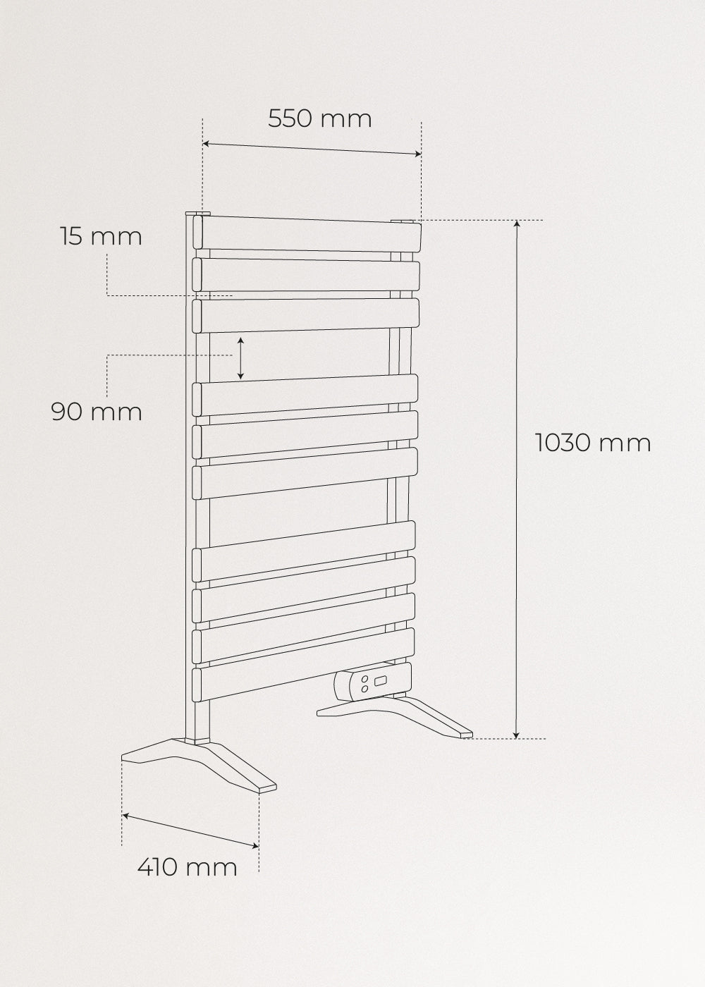 WARM TOWEL - Toallero eléctrico de suelo o pared 500W