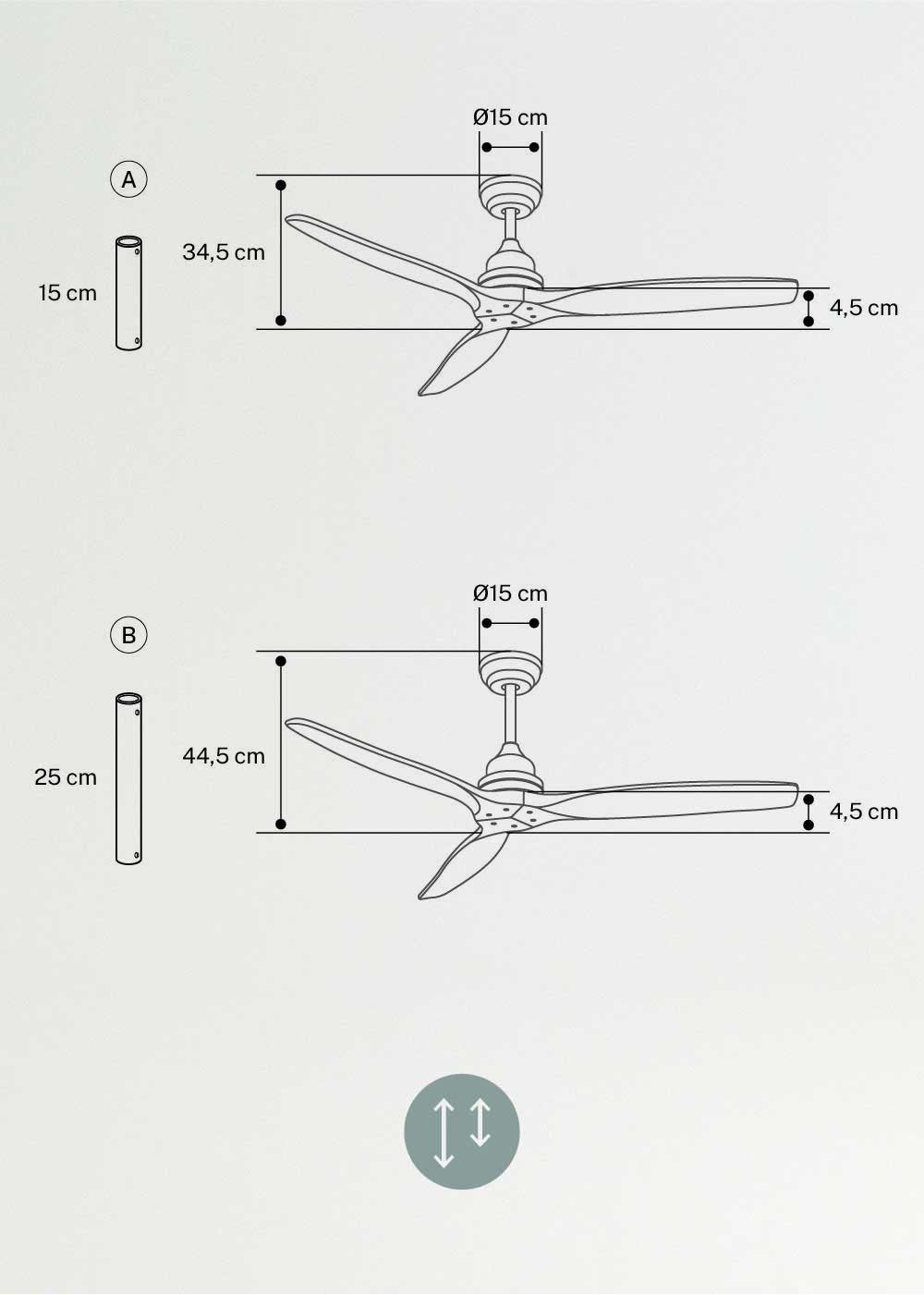 WIND WOOD - Ventilador de techo 75W silencioso Ø132 cm 100% madera