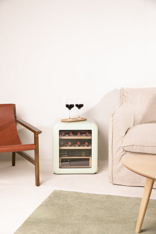 WINECOOLER RETRO - Vinoteca eléctrica de estilo retro para 12, 45 o 76 botellas