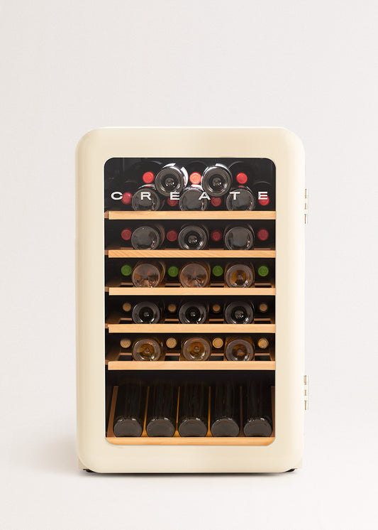 WINECOOLER RETRO - Vinoteca eléctrica de estilo retro para 12, 45 o 76 botellas