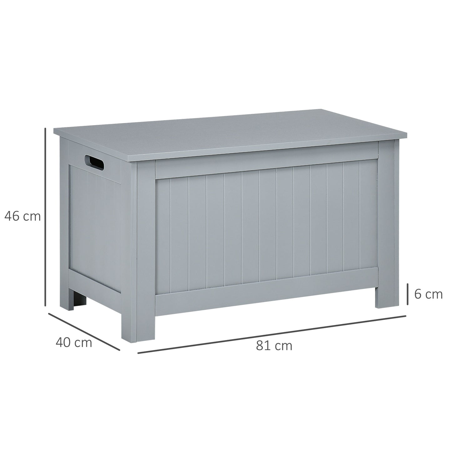 HOMCOM Baúl de Almacenaje para Dormitorio Banco de Almacenaje con Tapa Baúl de Almacenaje Versátil con Bisagra de Seguridad para Pasillo Salón 81x40x46 cm Gris