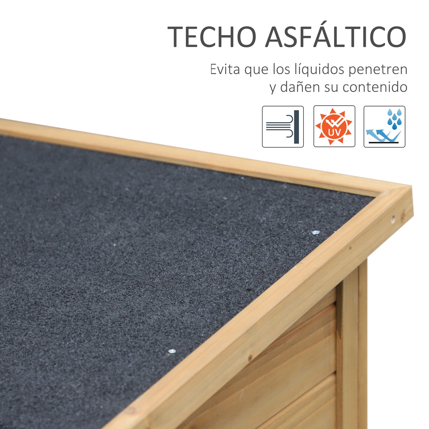 Outsunny Cobertizo de Almacenamiento de Madera para Jardín 87x46,5x96,5 cm con 2 Estantes Interiores 2 puertas de Buena Ventilación y Techo Inclinado para Exterior Terreza Natural