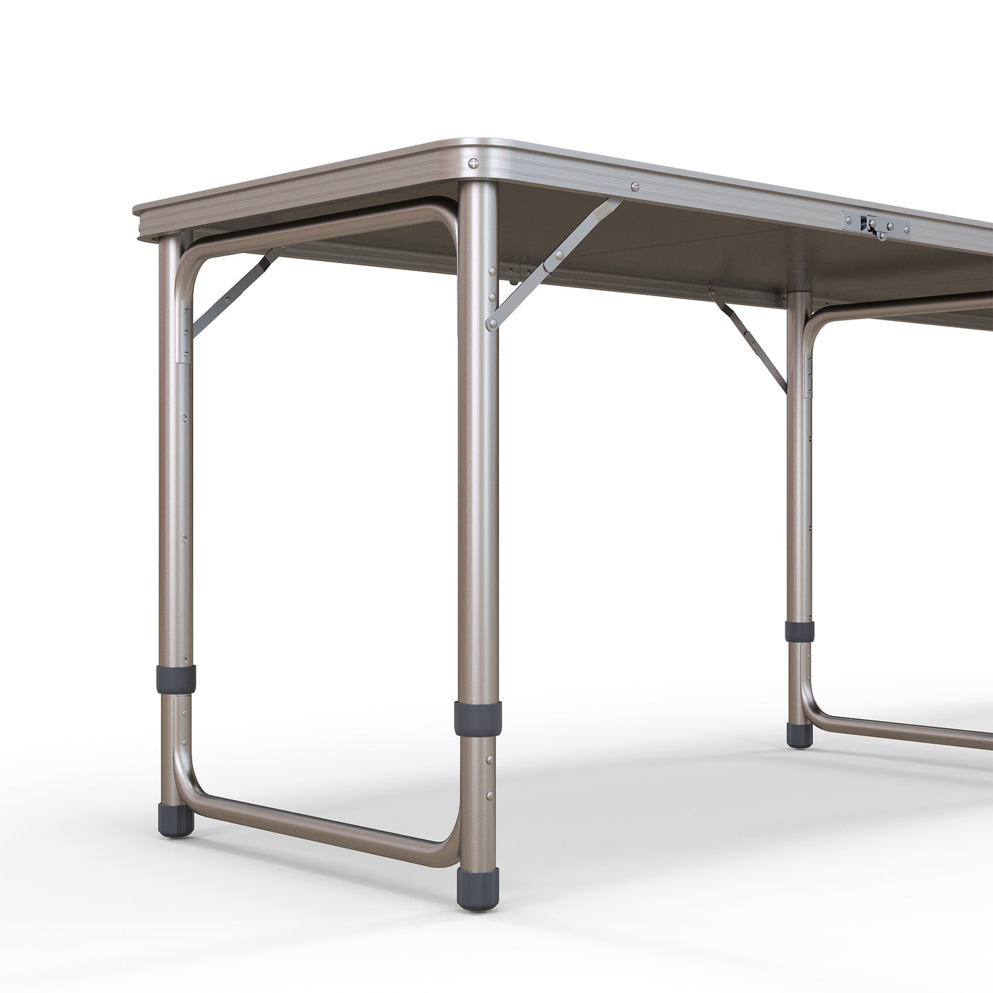 Outsunny Mesa Portátil con Patas de Aluminio Mesa de Beer Pong Plegable con Altura Ajustable en 3 Niveles para Jardín Barbacoa 240x60x54-70 cm Negro y Plata