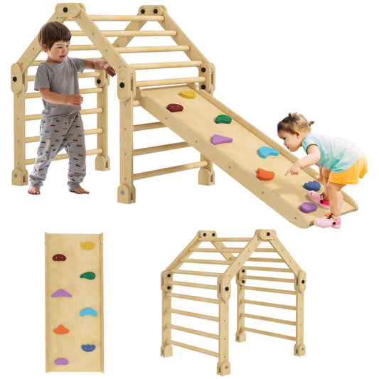 AIYAPLAY Escalada para Niños 3 en 1 Marco de Escalada Plegable para Niños de 18-48 Meses con Rampa para Deslizarse o Escalar 175x70x89 cm Multicolor