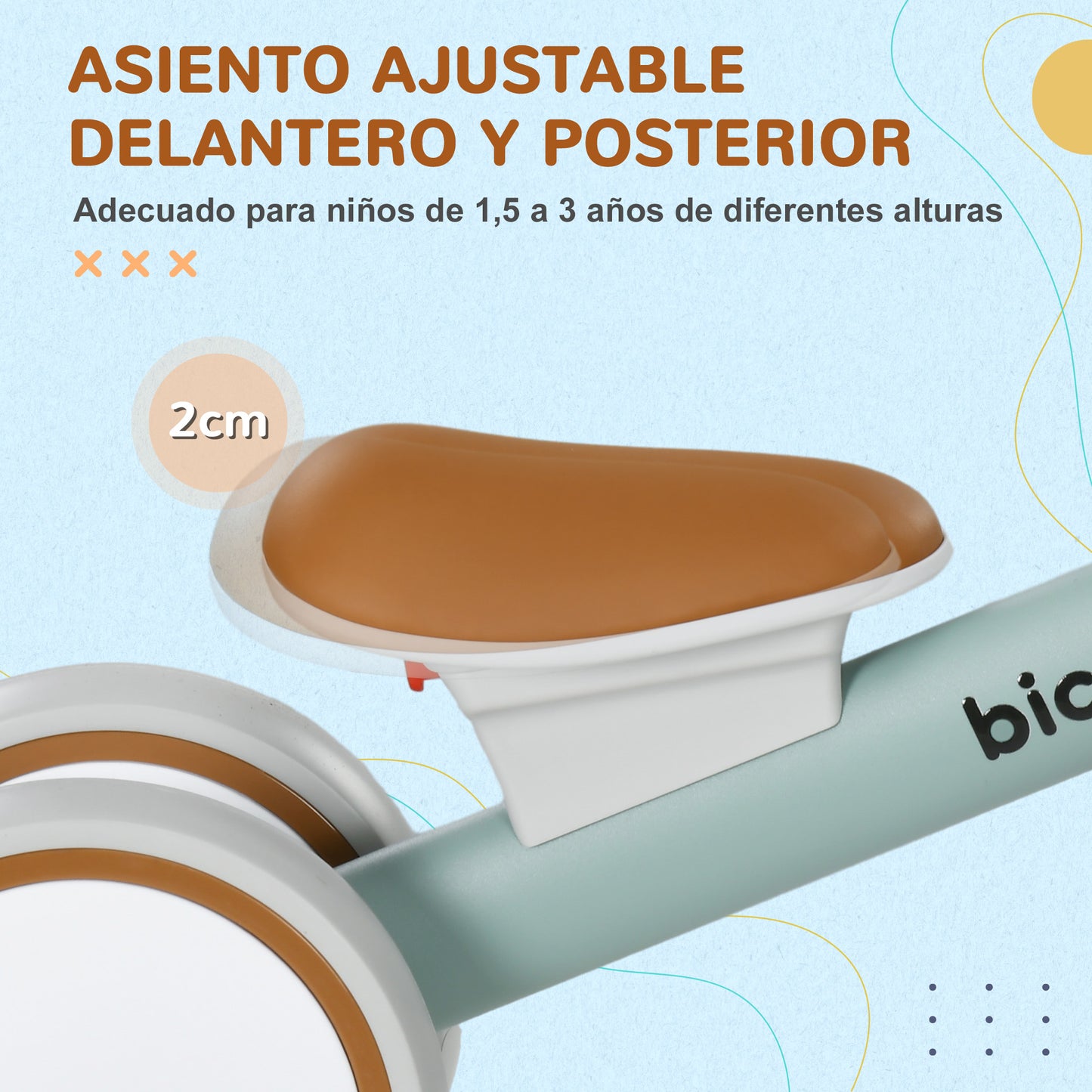 AIYAPLAY Bicicleta sin Pedales para Niños de 12-36 Meses Bicicleta de Equilibrio con Asiento Ajustable Cesta y 4 Ruedas Silenciosas Carga 20 kg 56x27x39 cm Verde