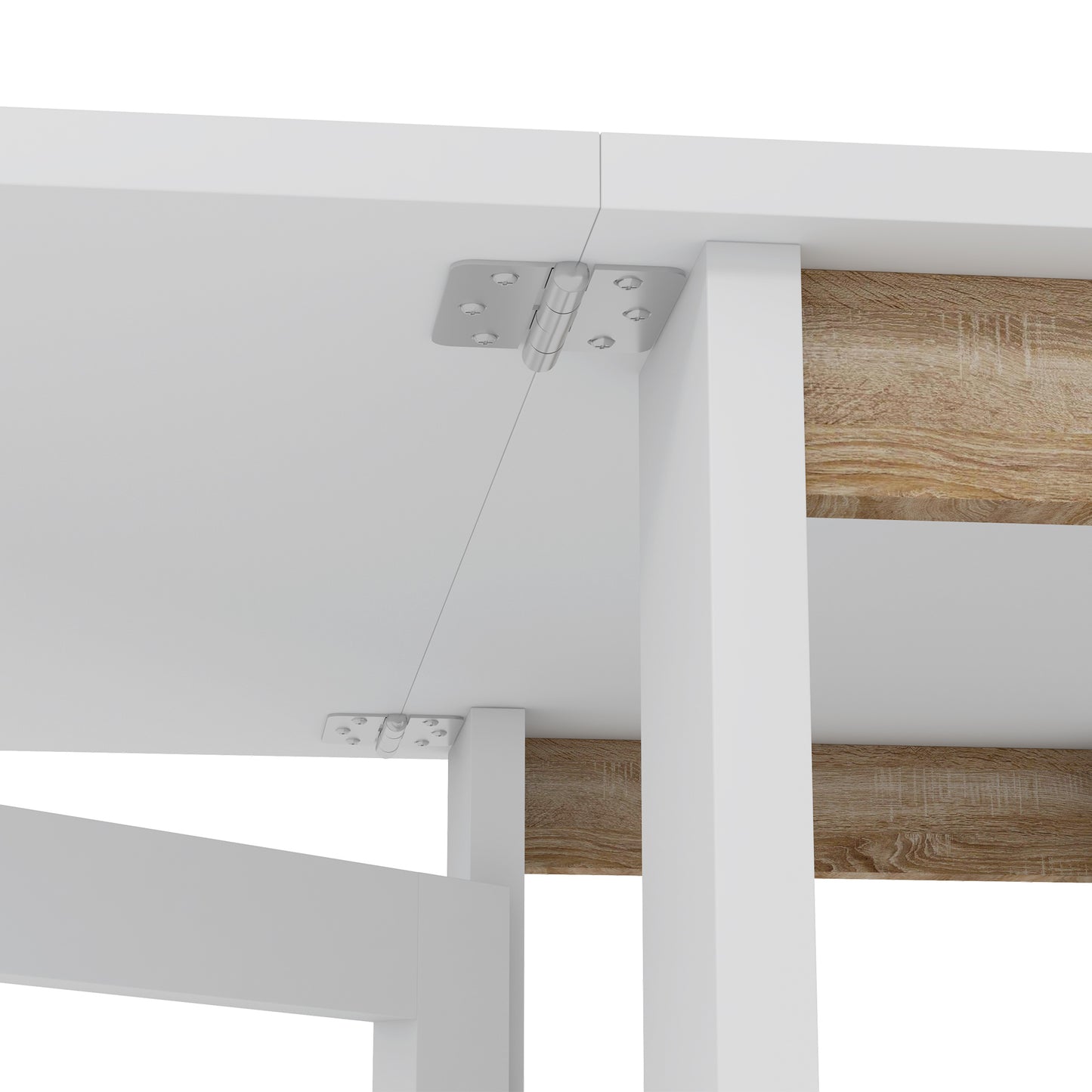 HOMCOM Mesa Plegable con Alas Abatibles Mesa de Comedor Plegable Mesa de Cocina con 2 Ruedas y Estantes Estilo Moderno 120x60x75 cm Blanco