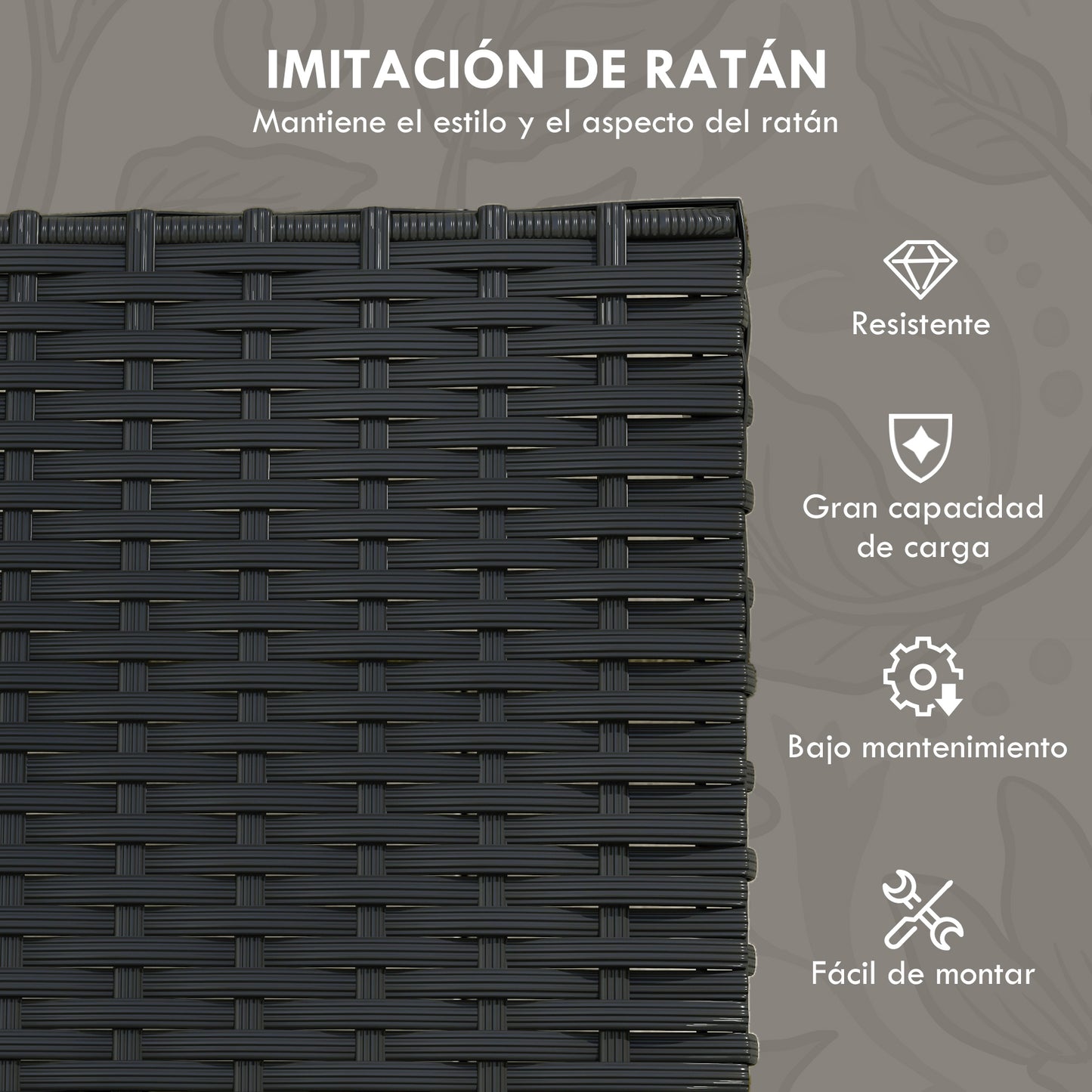 Outsunny Conjunto de Muebles de Jardín de Ratán Sintético Juego de Sofás Exterior de 5 Piezas con 2 Sofás Individuales 1 Sofá Doble y 2 Mesas de Centro para Patio Terraza Negro