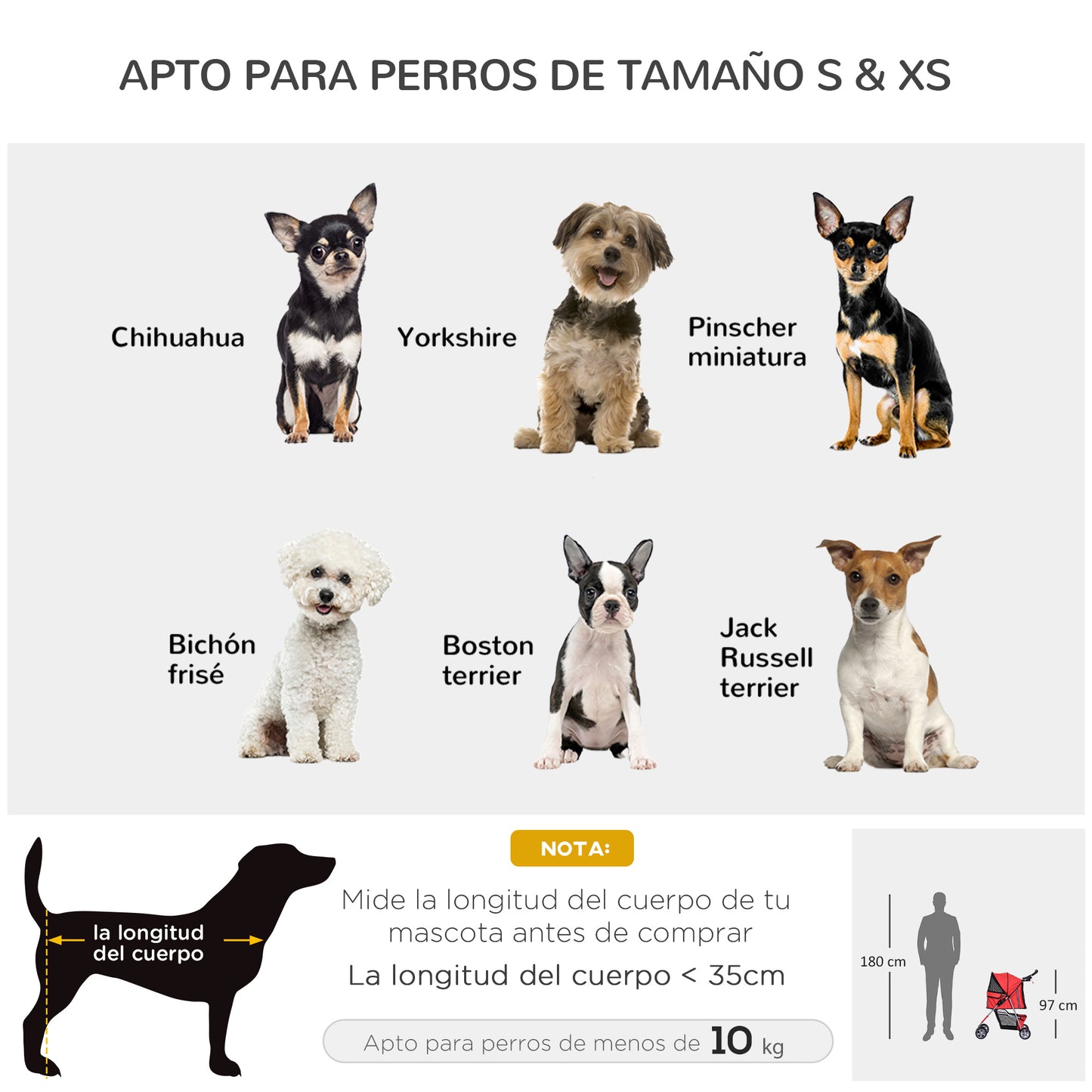 PawHut Carrito para Perros Plegable Cochecito para Mascotas Carrito para Perros Pequeños con Toldo Ajustable Cesta de Almacenaje Ventanas de Malla Portavasos y 2 Ruedas 75x45x97 cm Rojo