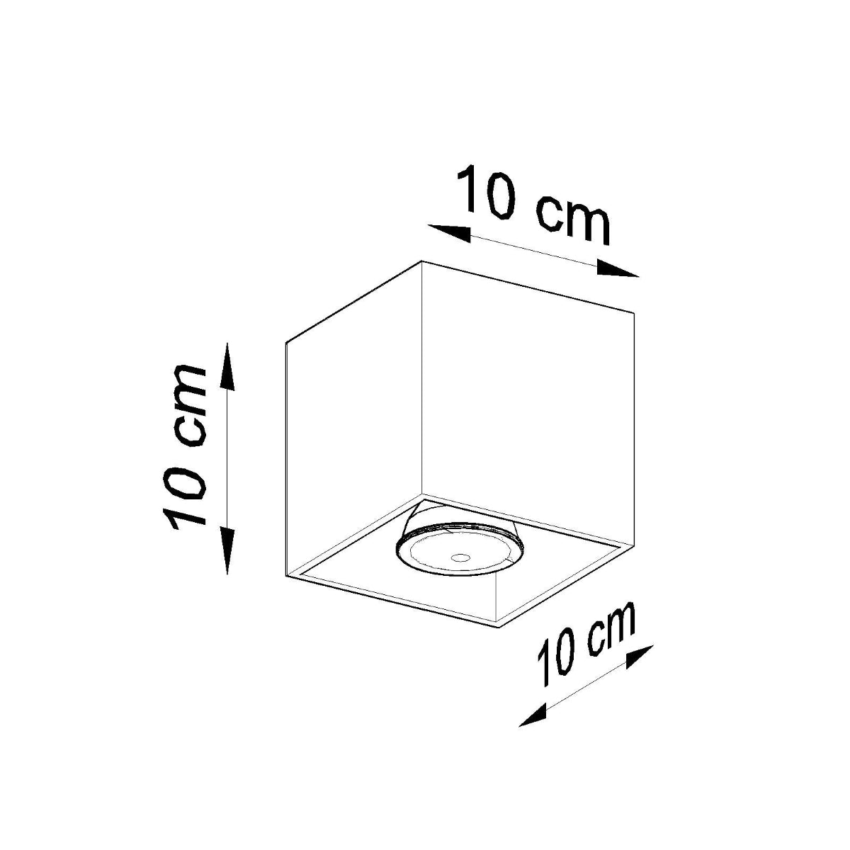 Lámpara de techo QUAD 1 gris - Sollux