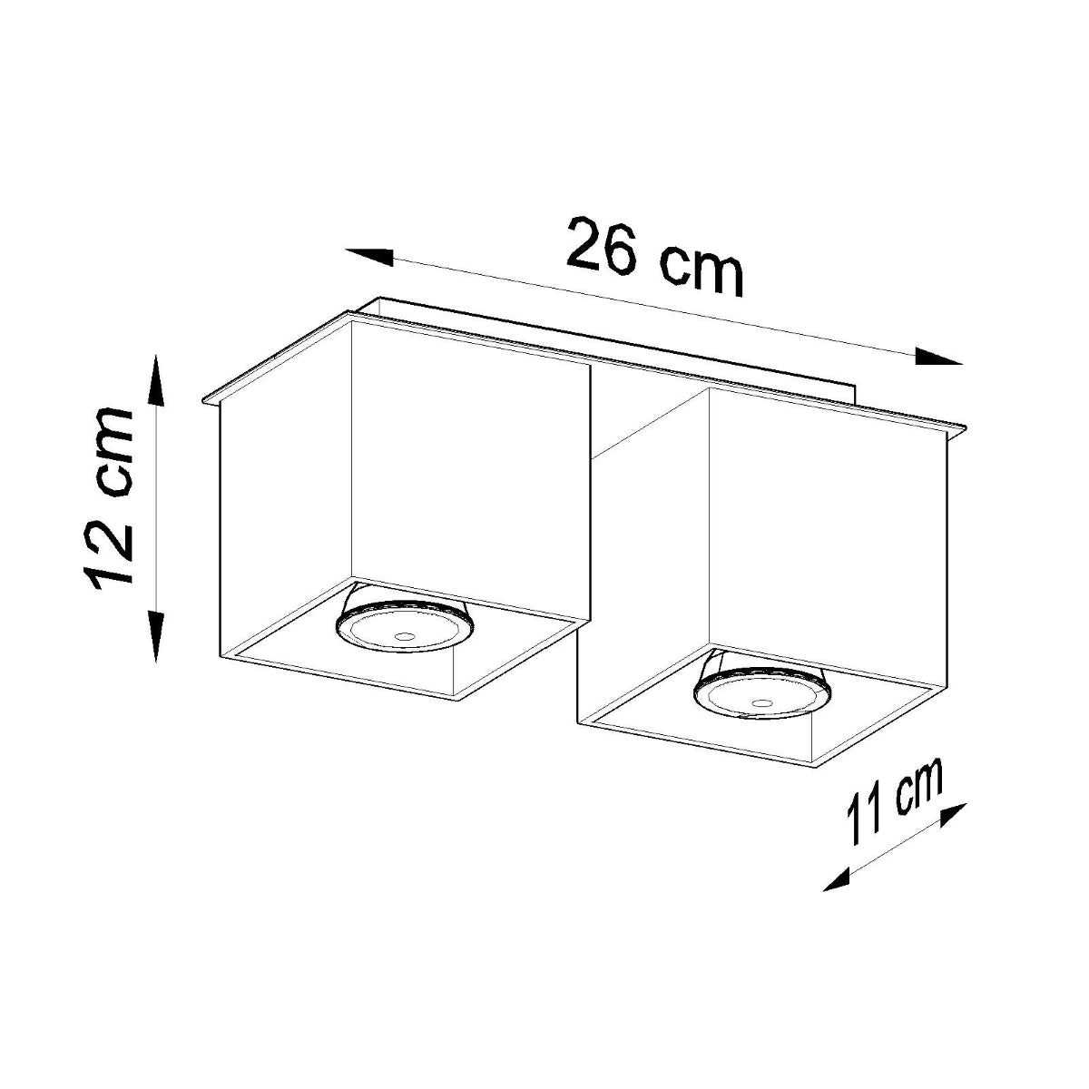 Lámpara de techo QUAD 2 gris - Sollux