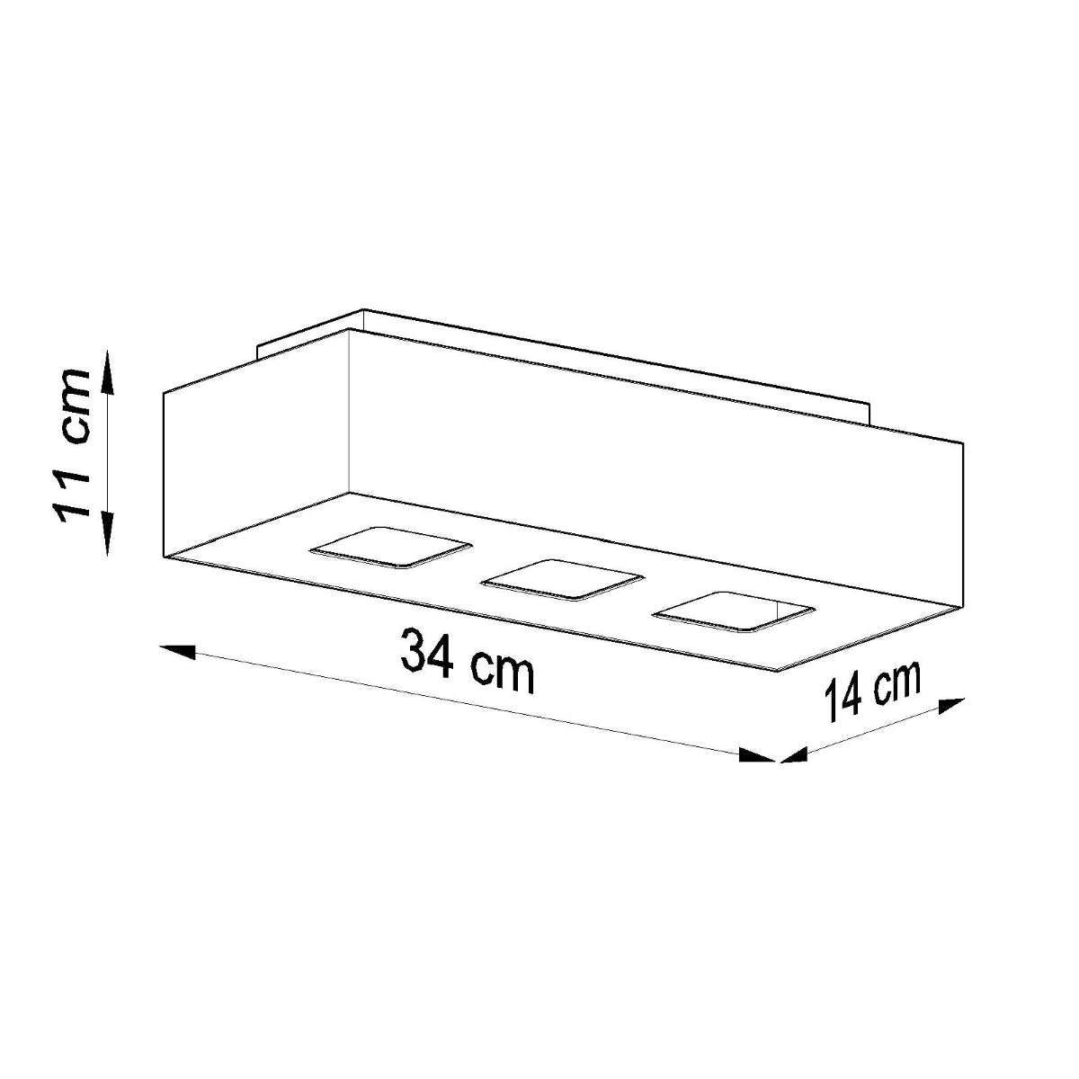 Lámpara de techo MONO 3 negra - Sollux