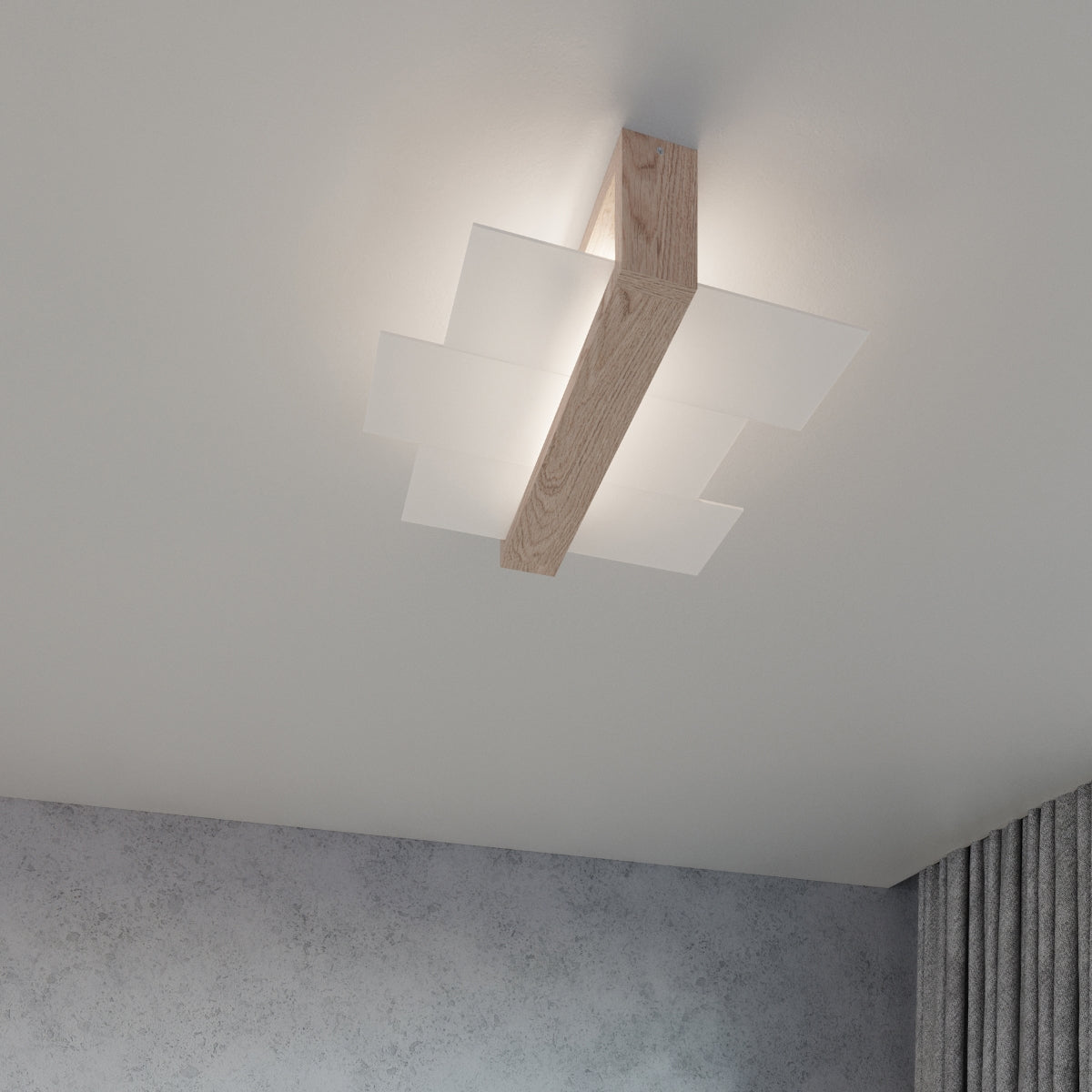 Lámpara de pared FENIKS 1 madera natural - Sollux